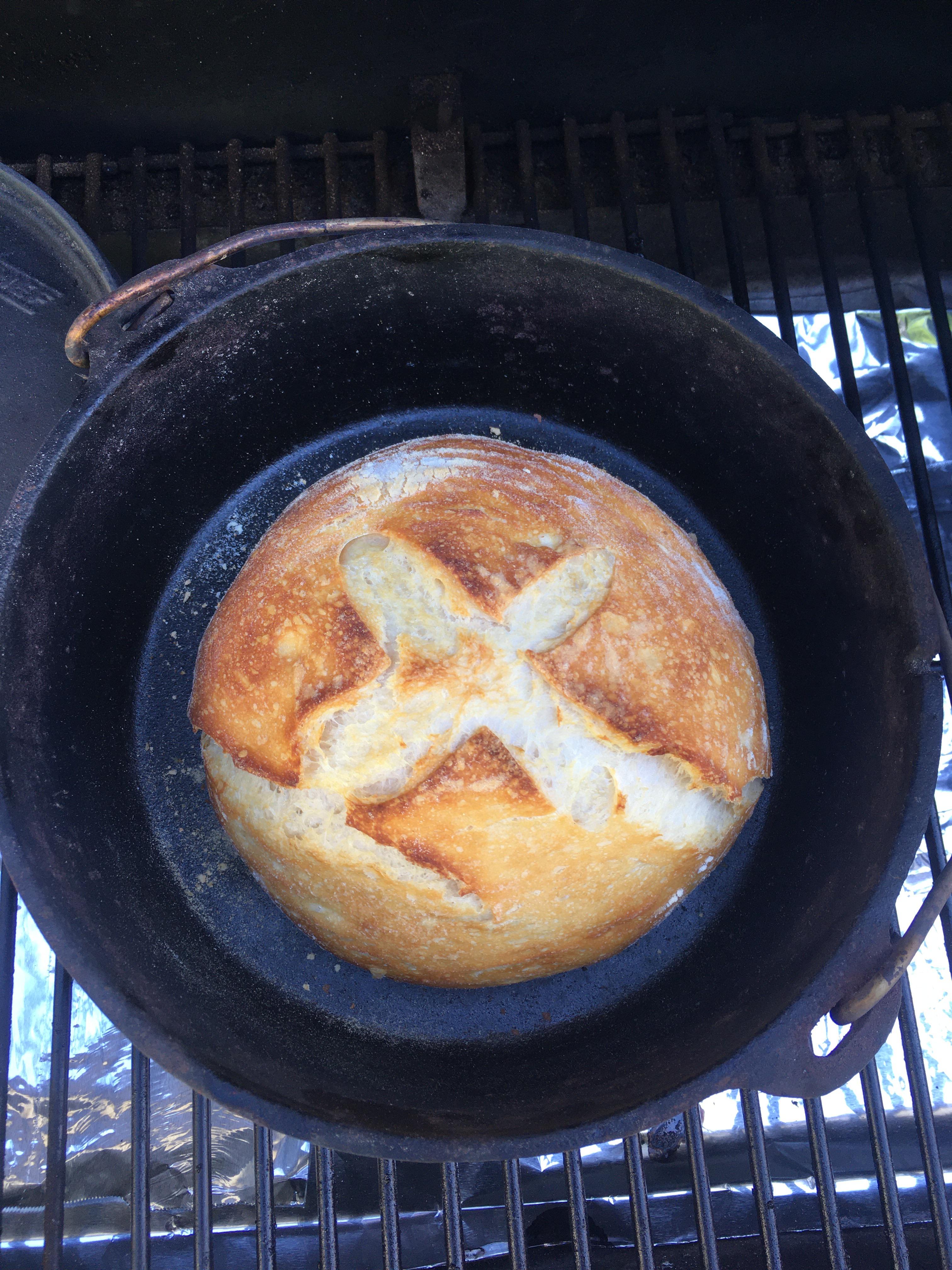 I baked a sourdough loaf on my Traeger r/Sourdough