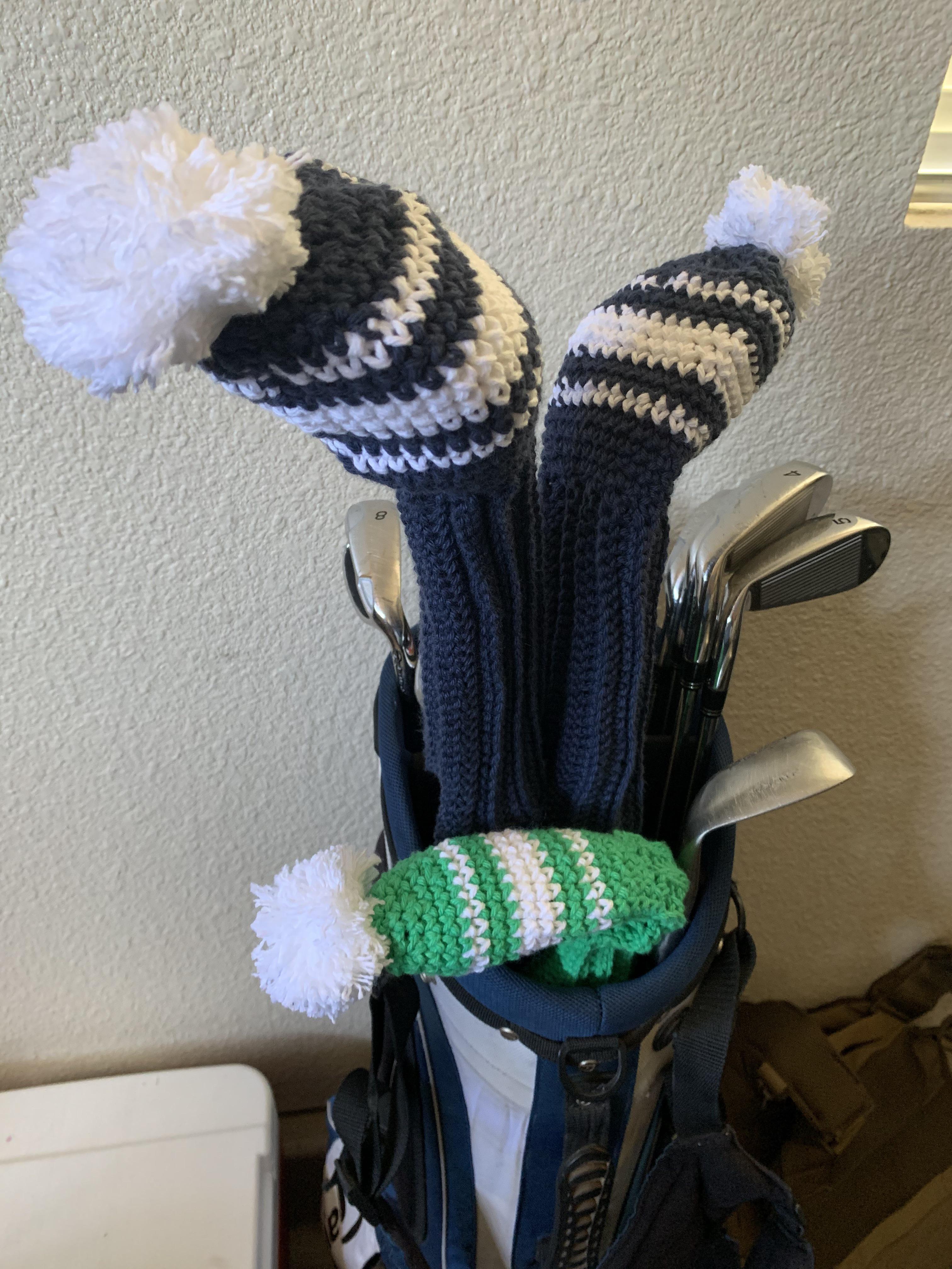 my wife crocheted me some head covers! r/golf