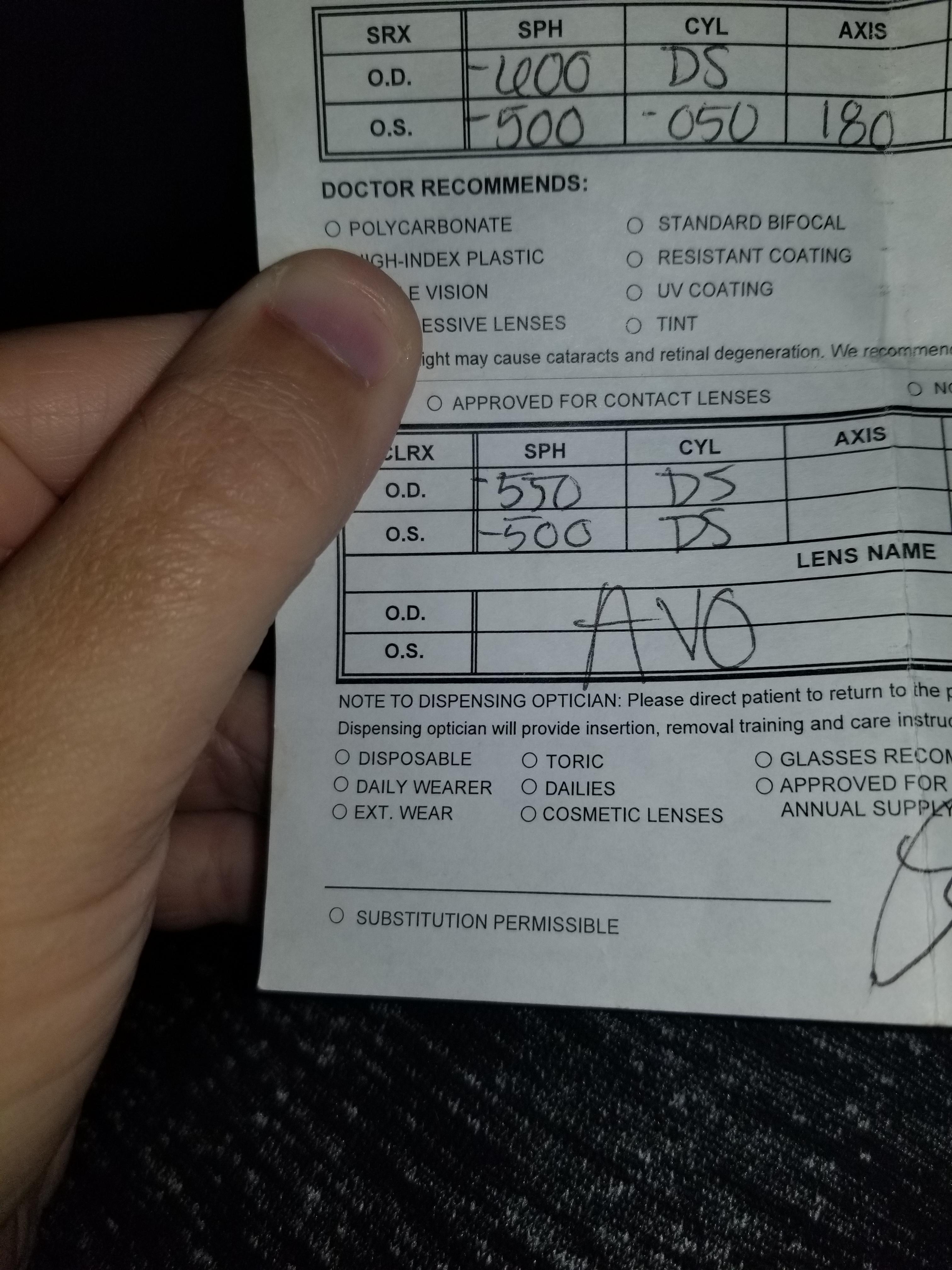 Can someone help me figure out how to convert this contact prescription