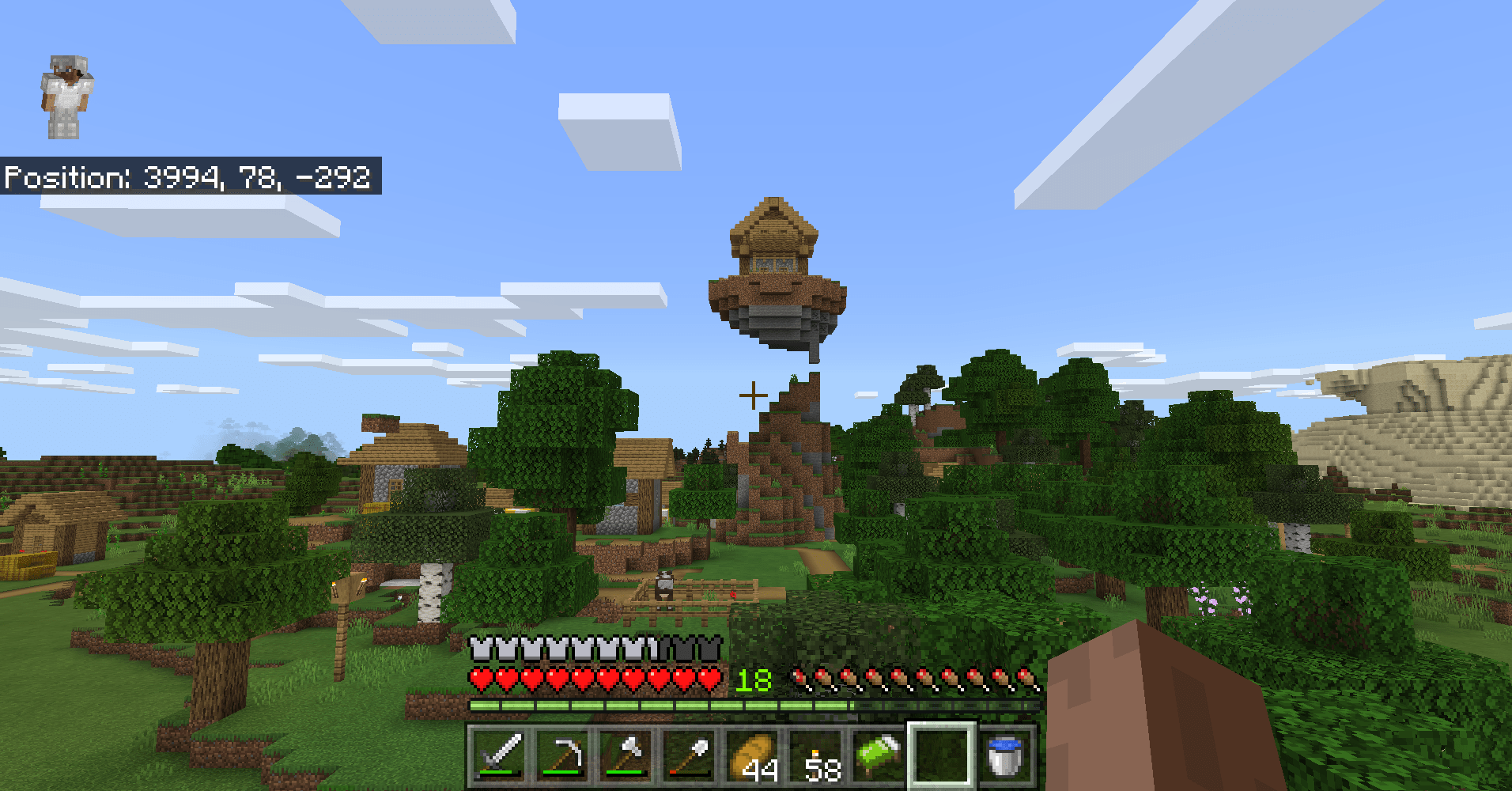 Cool Natural Floating Island With A Villager House On It. You Also