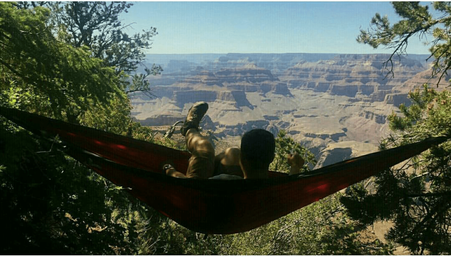 Low quality pic, but high quality view of Grand Canyon r/Hammocks