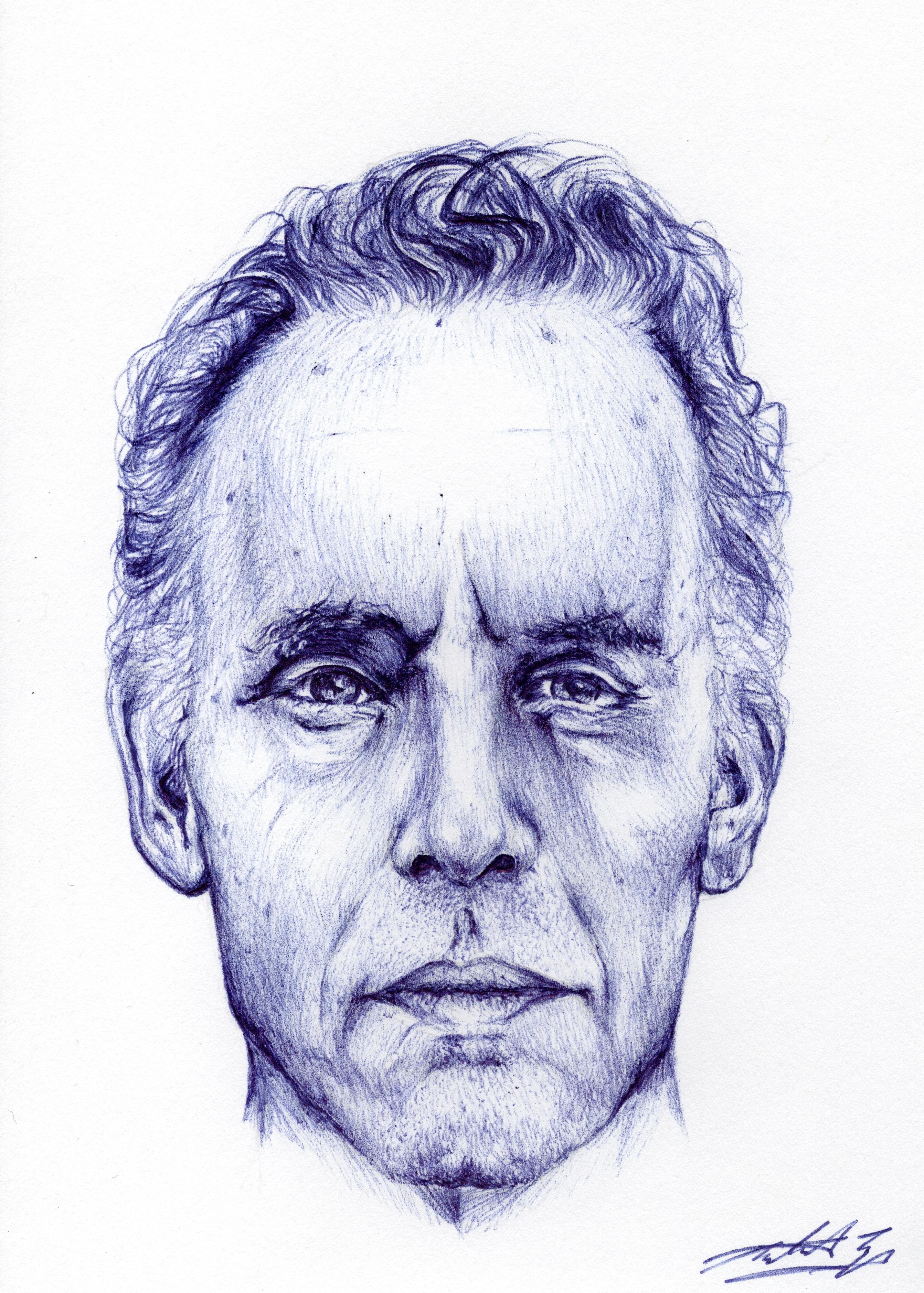 Ballpoint Pen portrait of Jordan B Peterson r/JordanPeterson