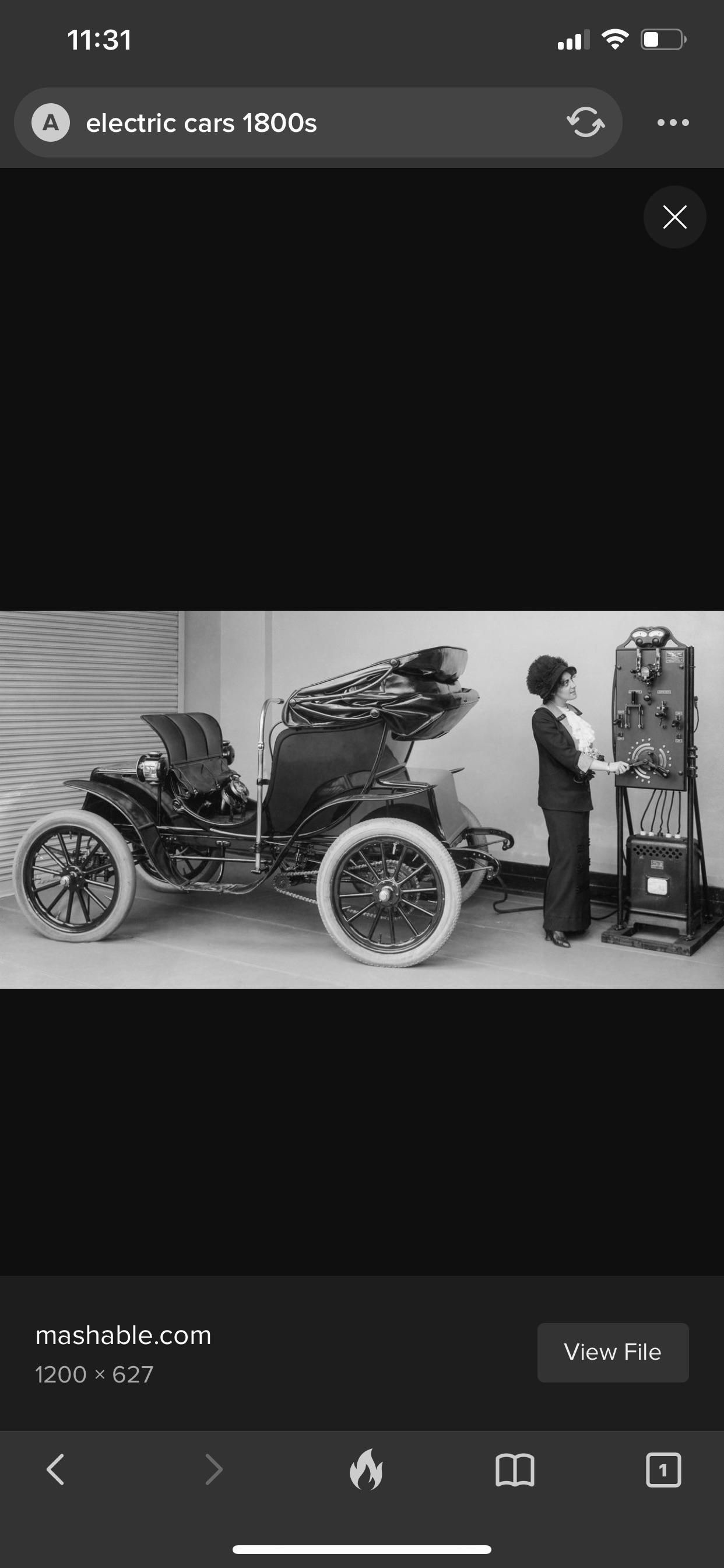 First electric car was invented in 1828 way before the first internal