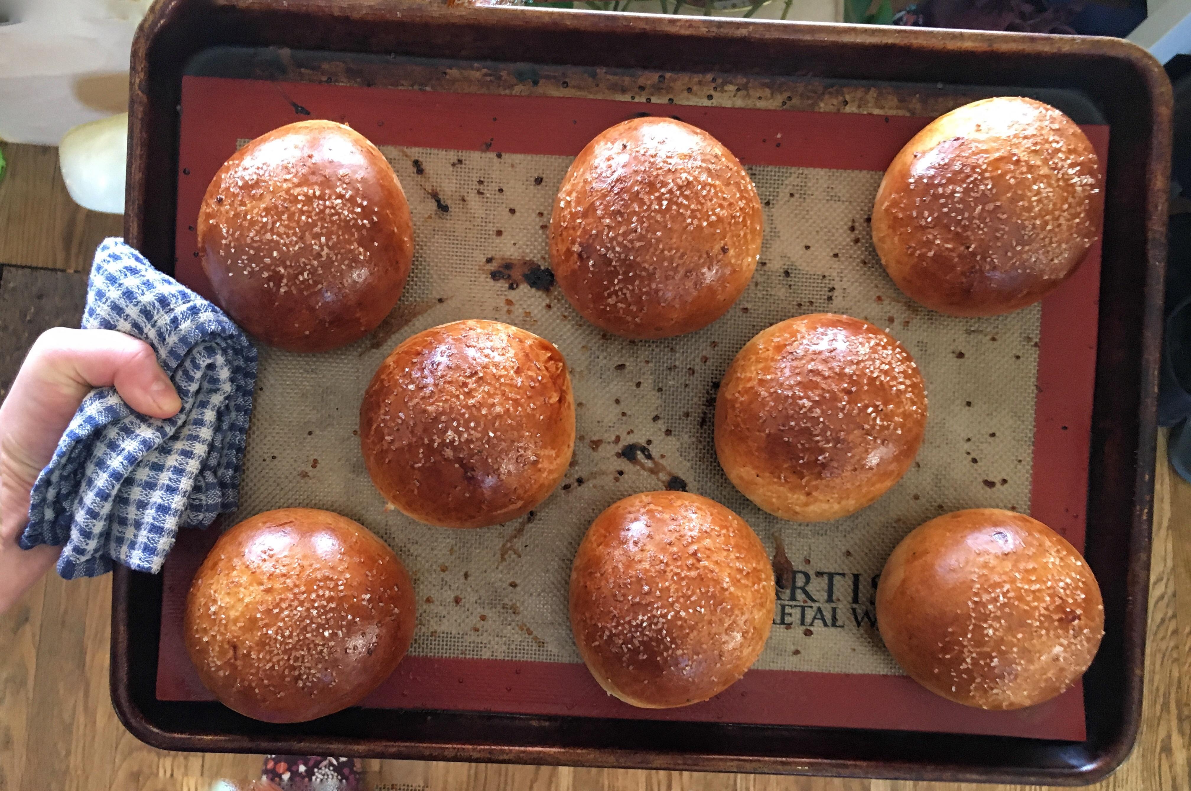 I made some pulla buns (Finnish cardamom sweet bread) to go with my