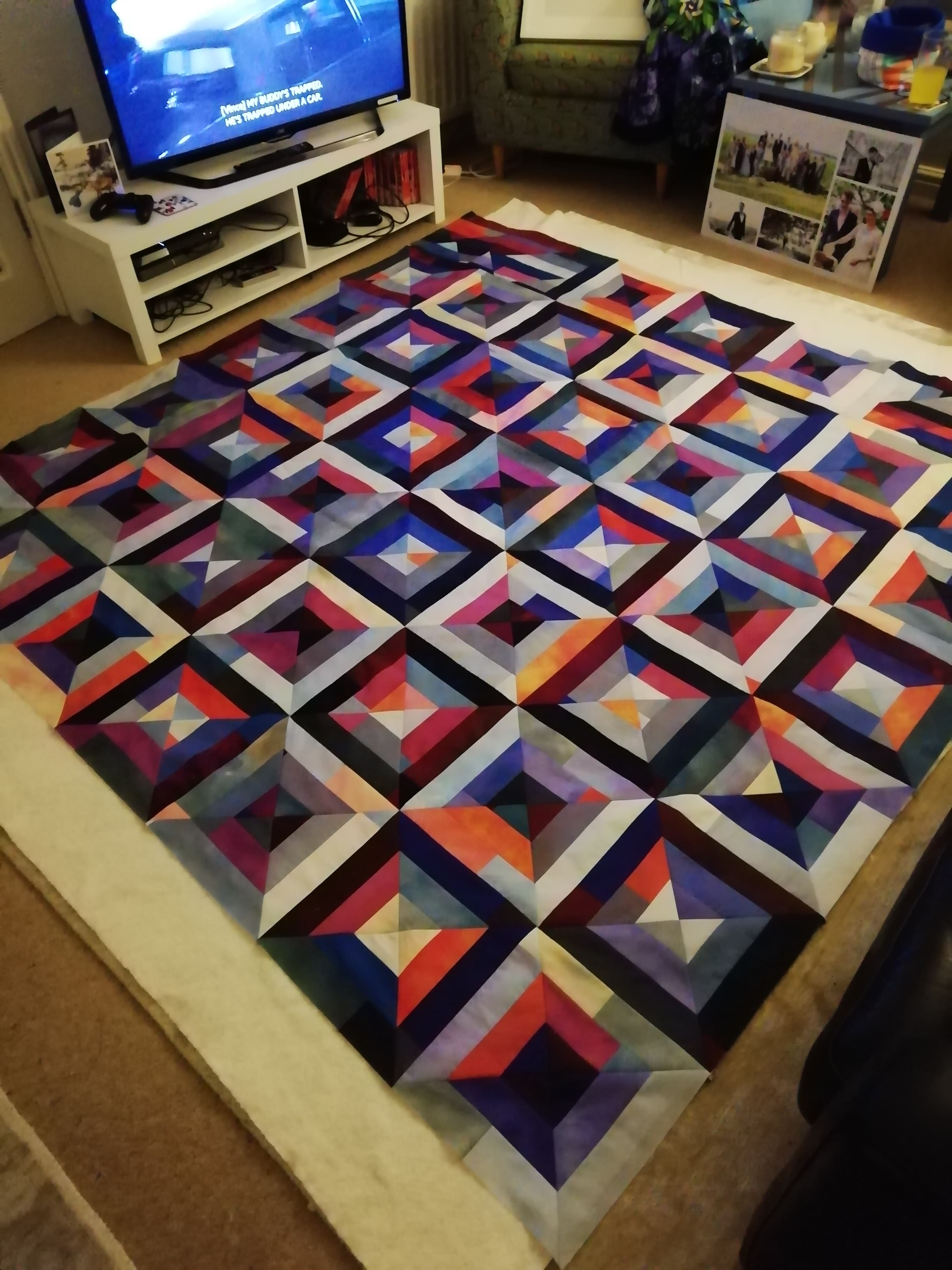 My biggest quilt top to date! 85x85". Any advice on quilting it? r