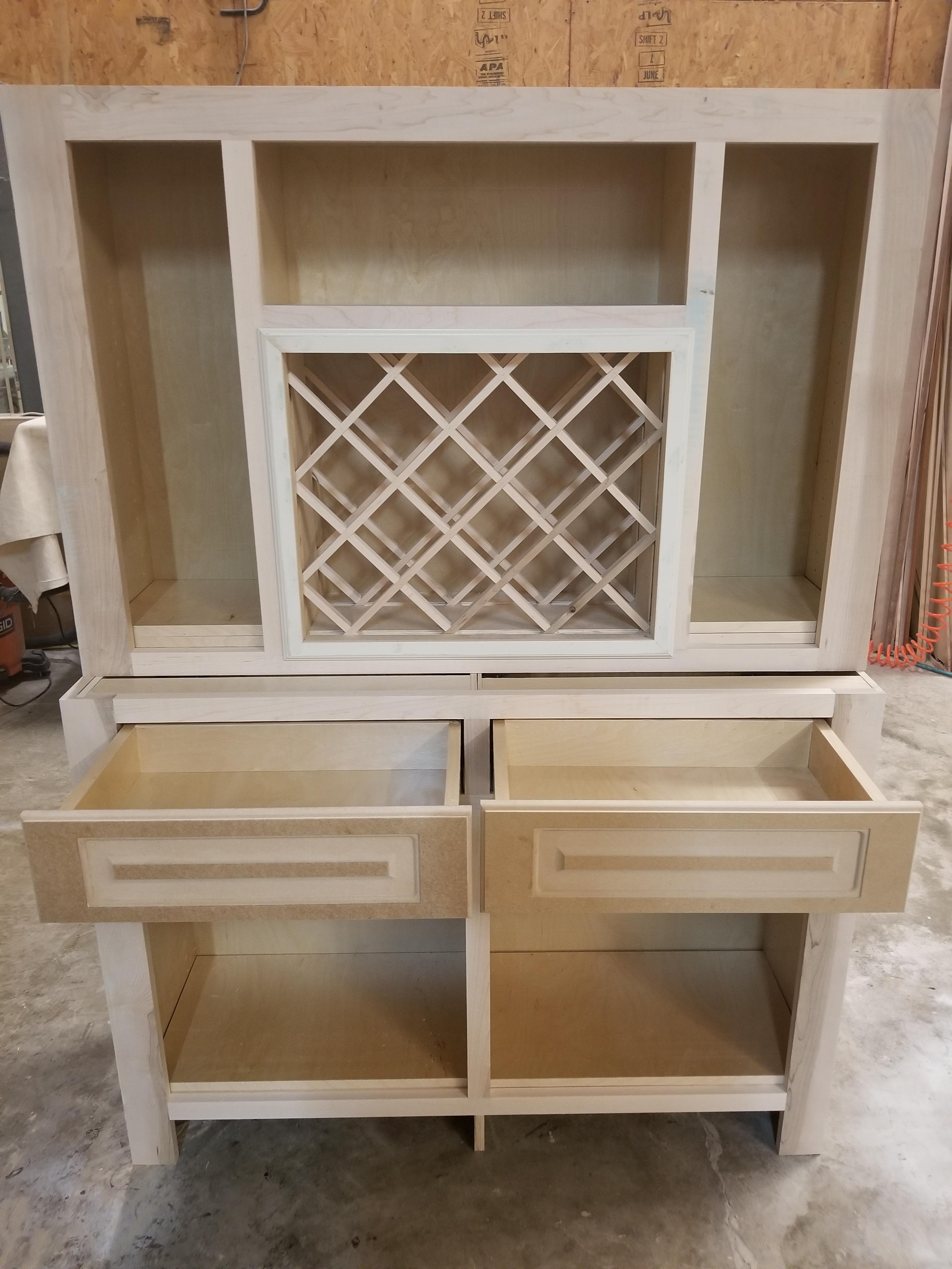 Butler's pantry with wine rack. r/woodworking