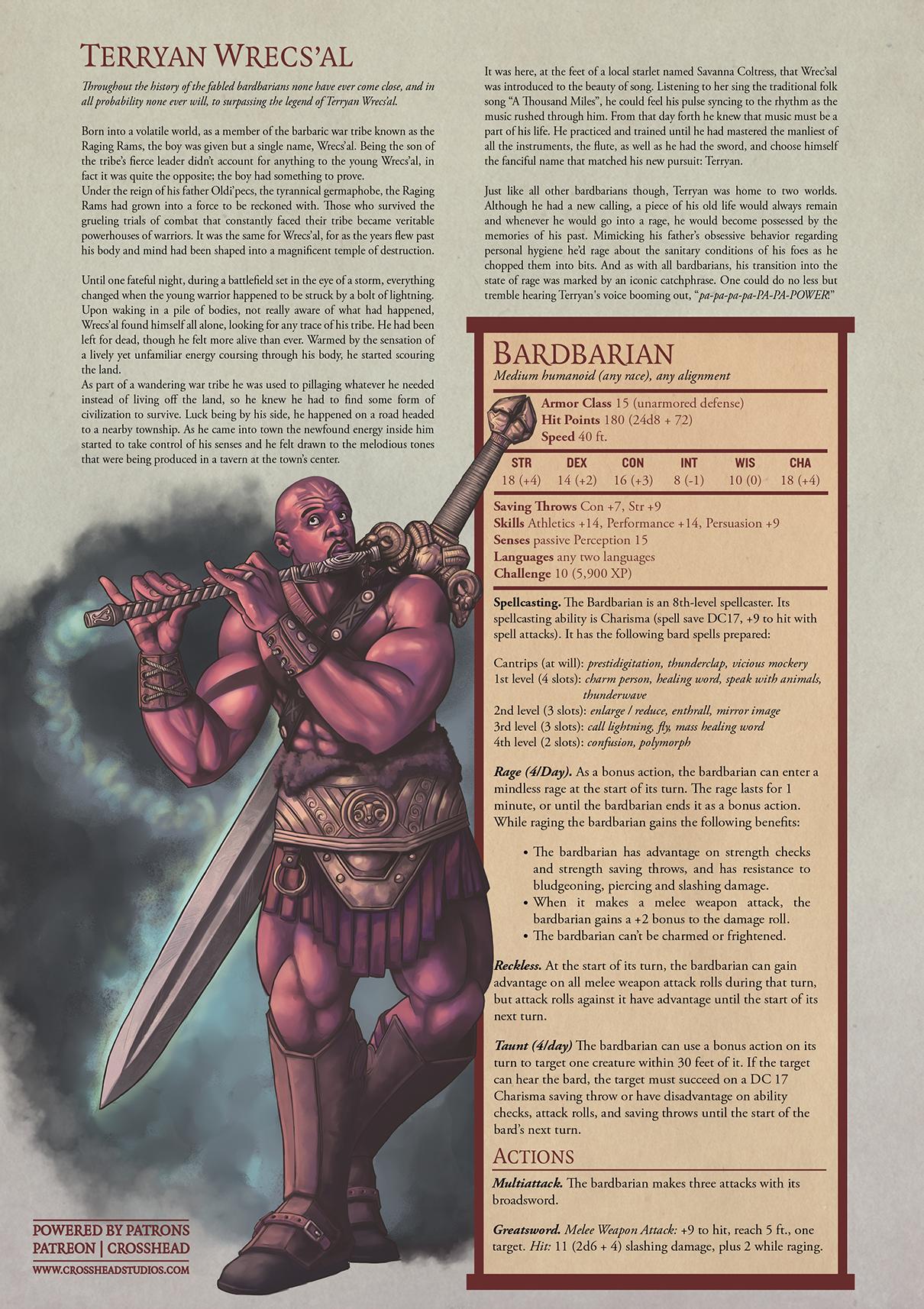 [OC][ART] Decided to DnDify Terry Crews into the class of NPC he was