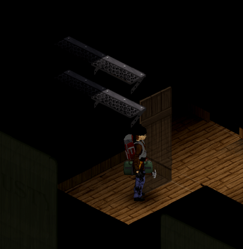 Muldraugh Bar 2nd floor placing shelves/metal cages get placed halfway