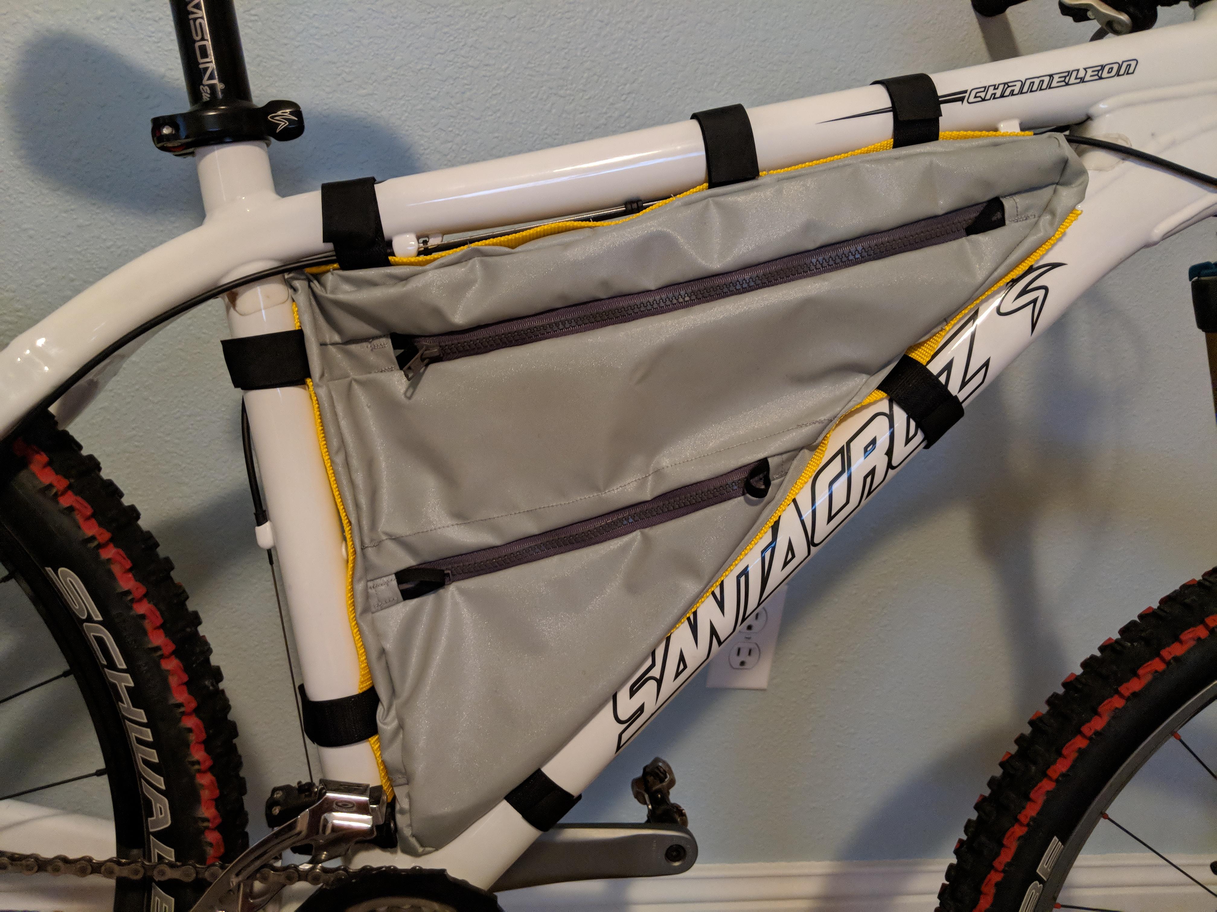 First diy frame bag. A little too big. Gonna try it out before making
