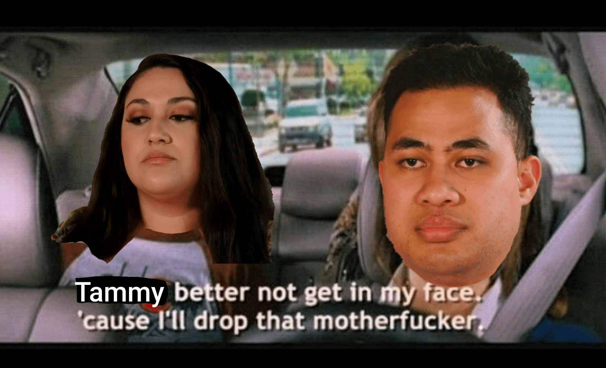 Kahlani and Asuelu on the way to the airport to say bye to his family