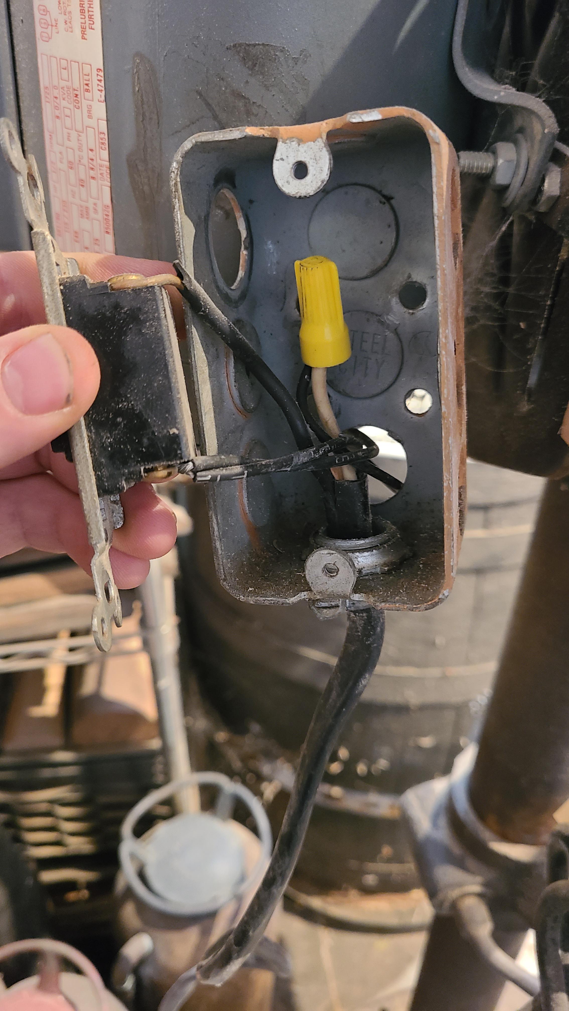 Need help wiring new switch on my old drill press motor. r/electricians