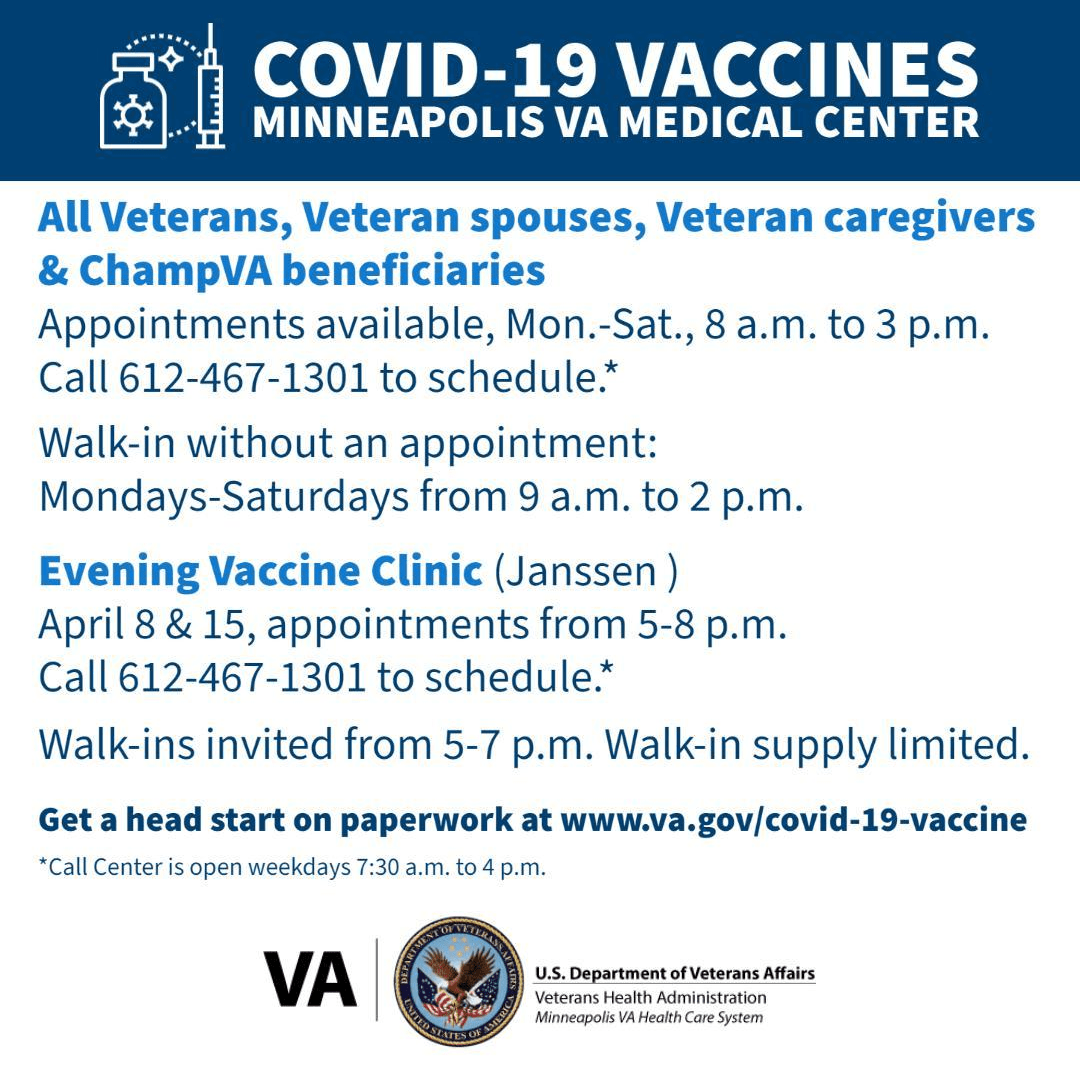 Veterans, veterans spouses and veterans caregivers can walk in for a