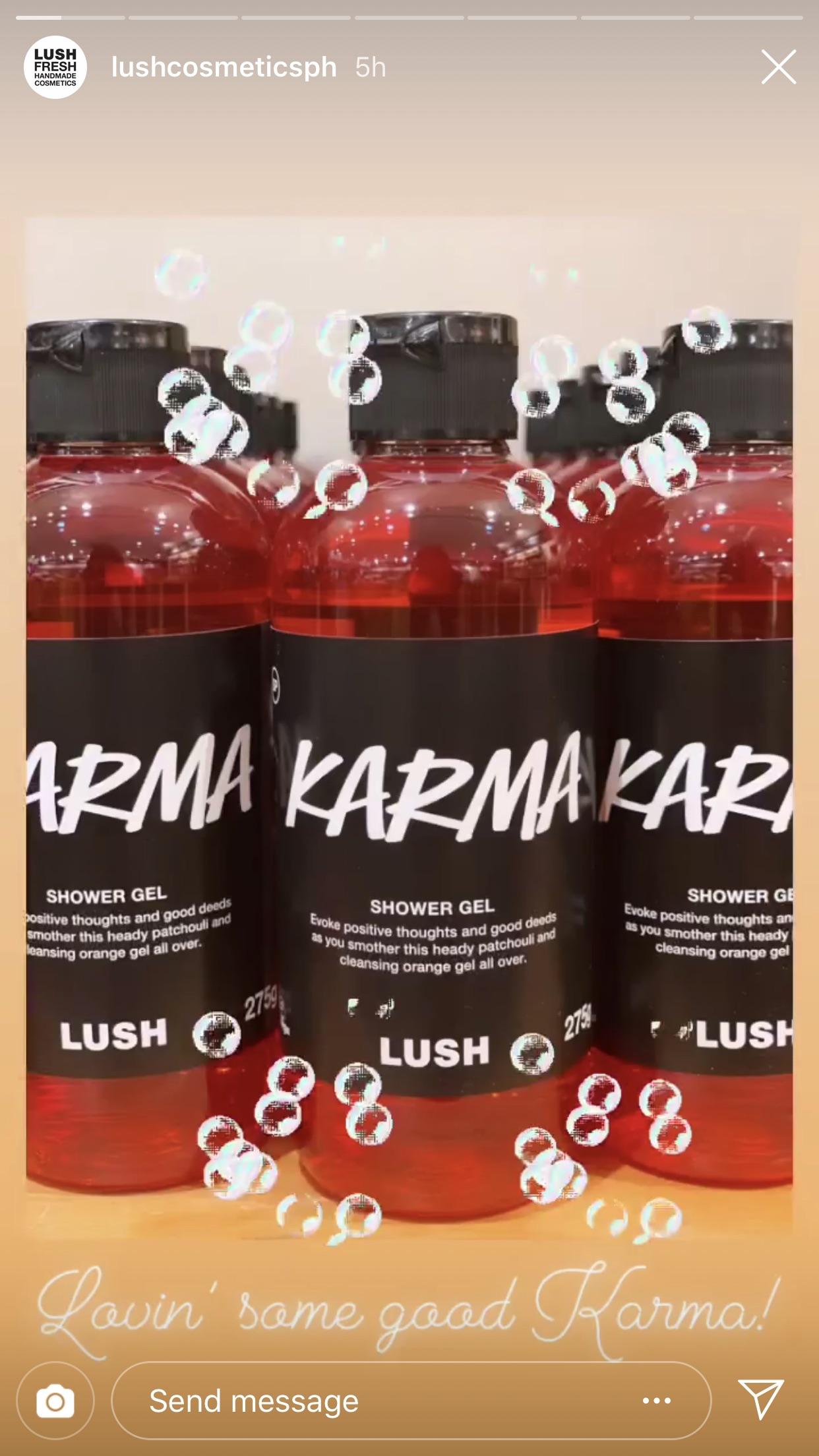 Karma shower gel in stores in Phillipines! r/LushCosmetics