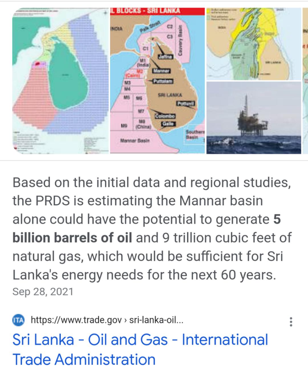 Sri Lanka has 5 billion barrels of untapped oil but our government won