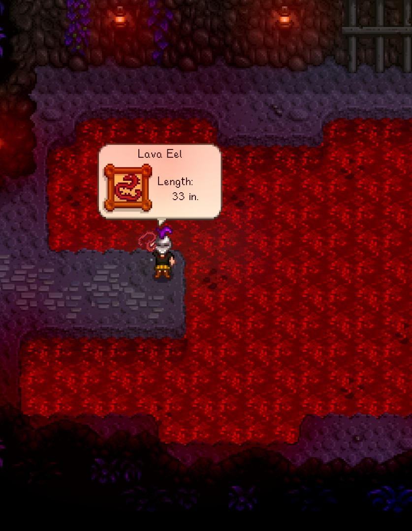 After lots of trash... finally got the Lava Eel 🪱 r/StardewValley