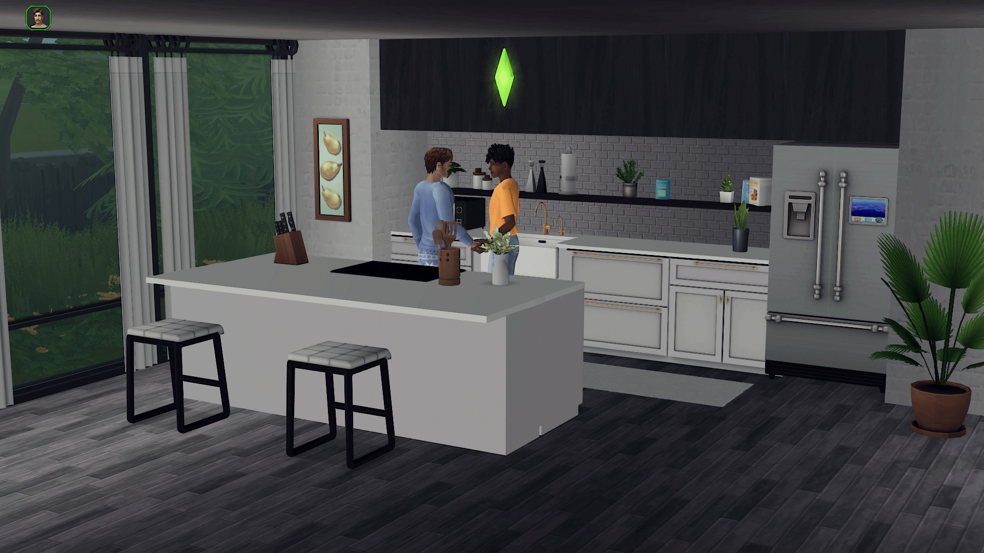 I made this modern kitchen in the Sims 2 using 4to2 cc r/sims2