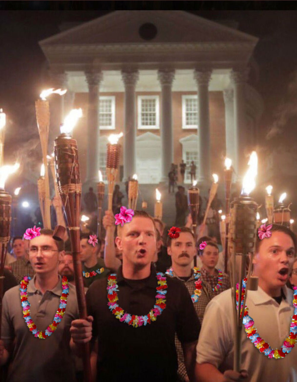 Those tiki torches seem to be quite the trend in Charlottesville right