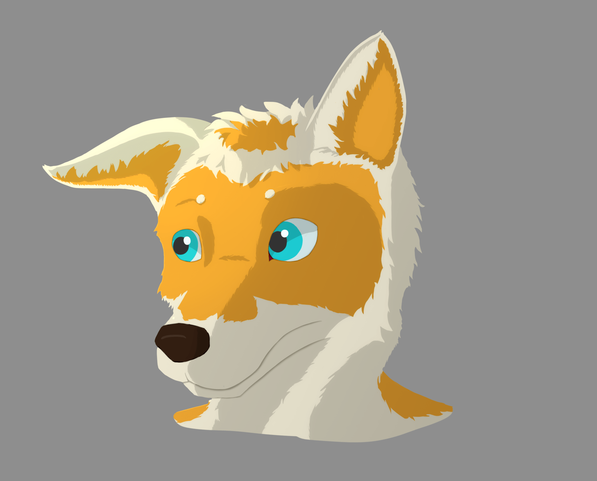 Lineless Fox (art by me) r/furry