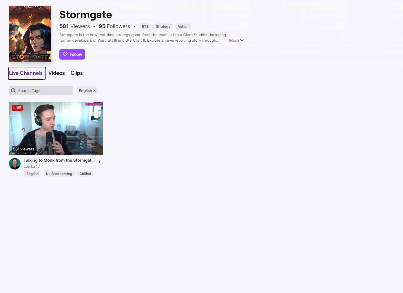 First and most popular ever Stormgate streamer r/LowkoTV