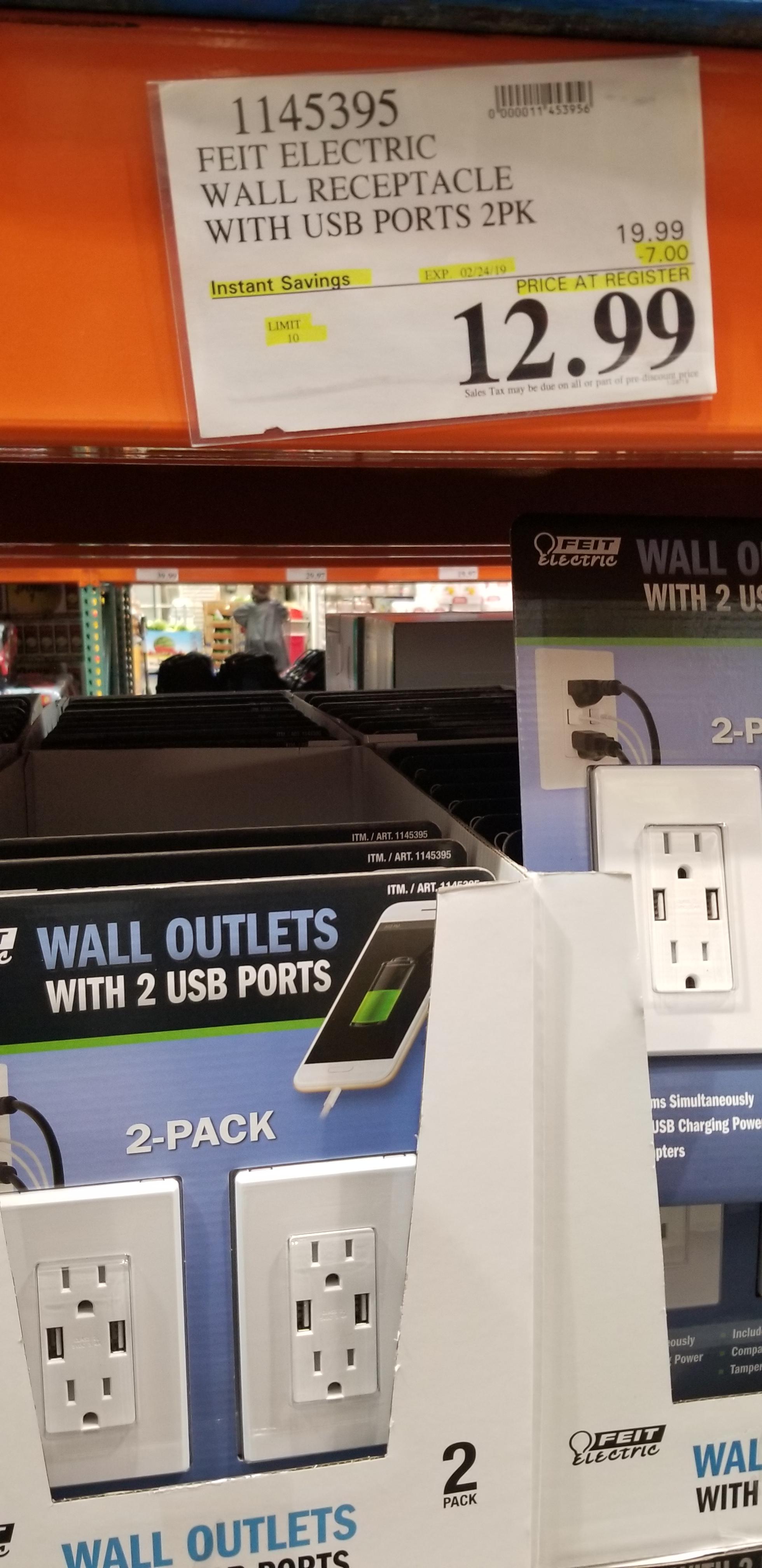 Any thoughts on these FEIT wall outlets w/ USB ports at Costco? r
