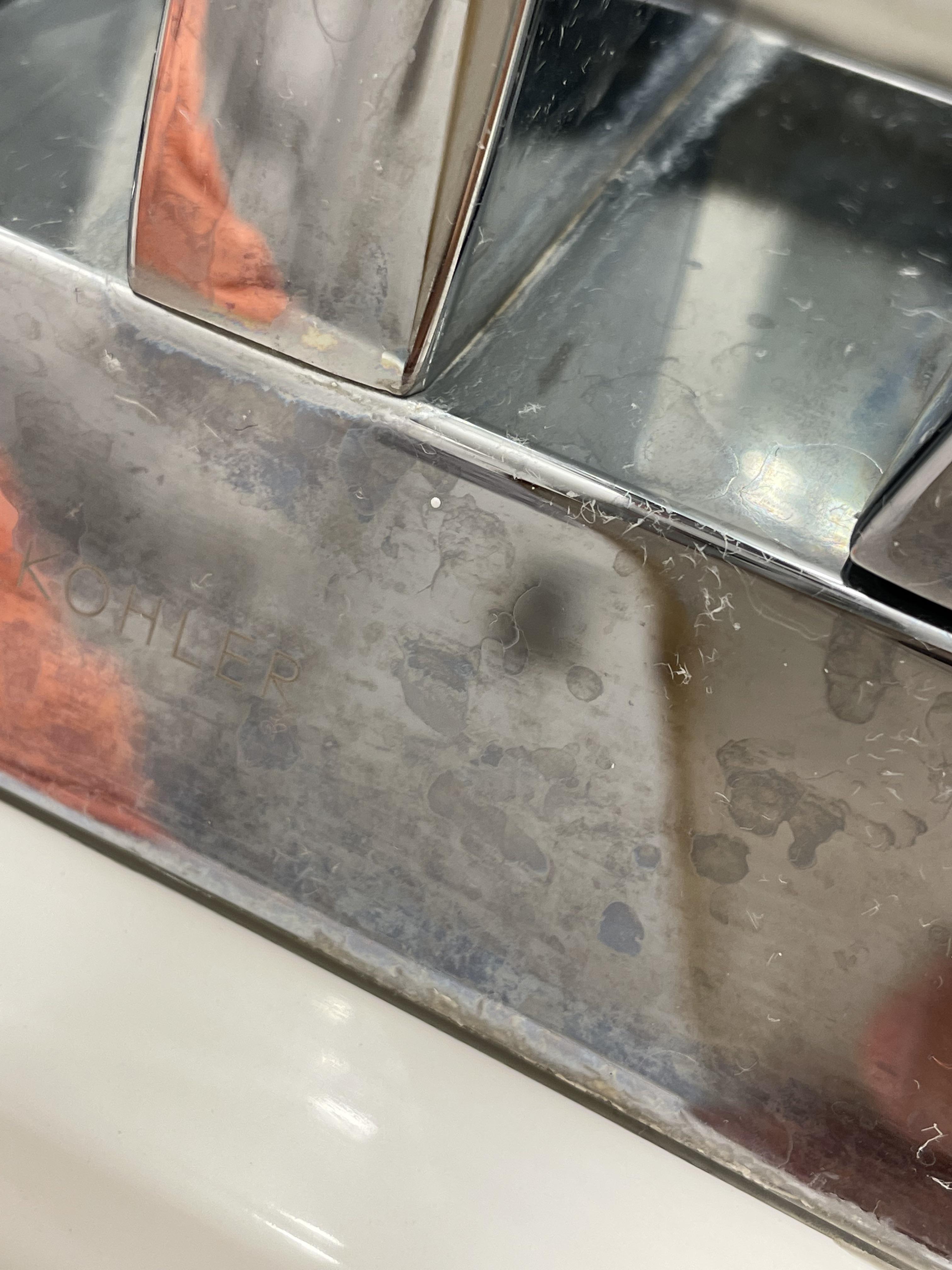 Did I ruin this expensive chrome Kohler faucet? Idk if the stains are