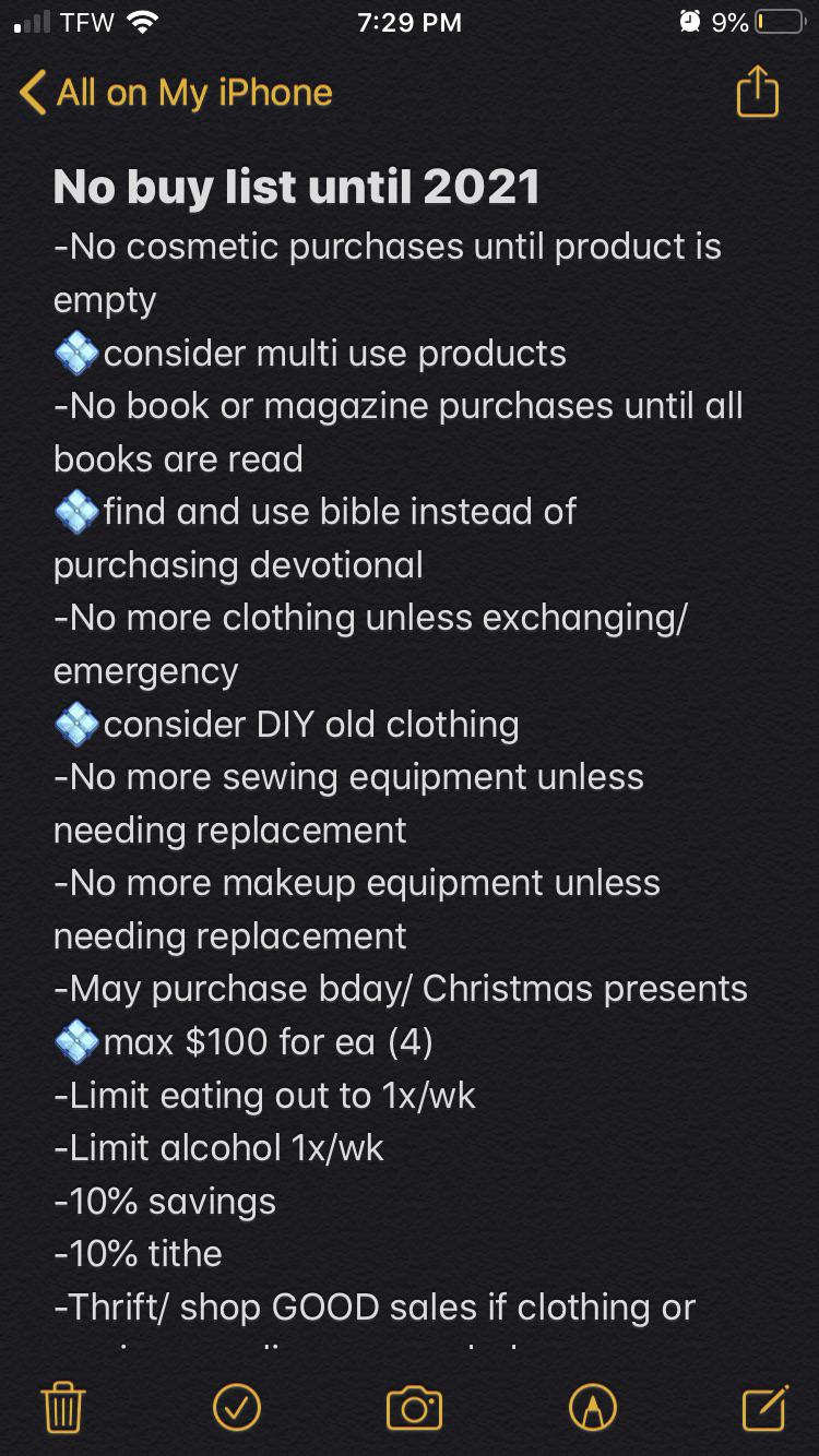 Okay so I made my no buy rules for the rest of the year. Wish me luck