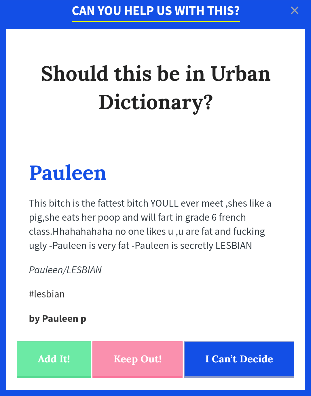 Urban Dictionary can be a gold mine for things like this. r