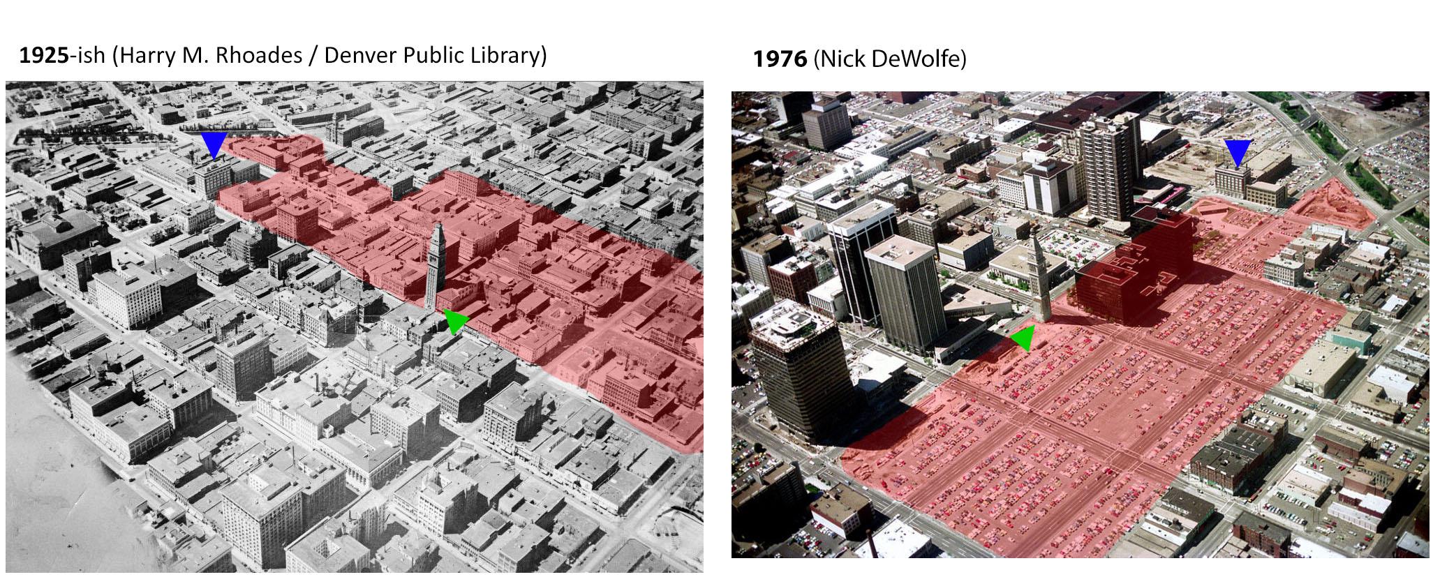 Denver aerial pics before & after "urban renewal" r/Denver
