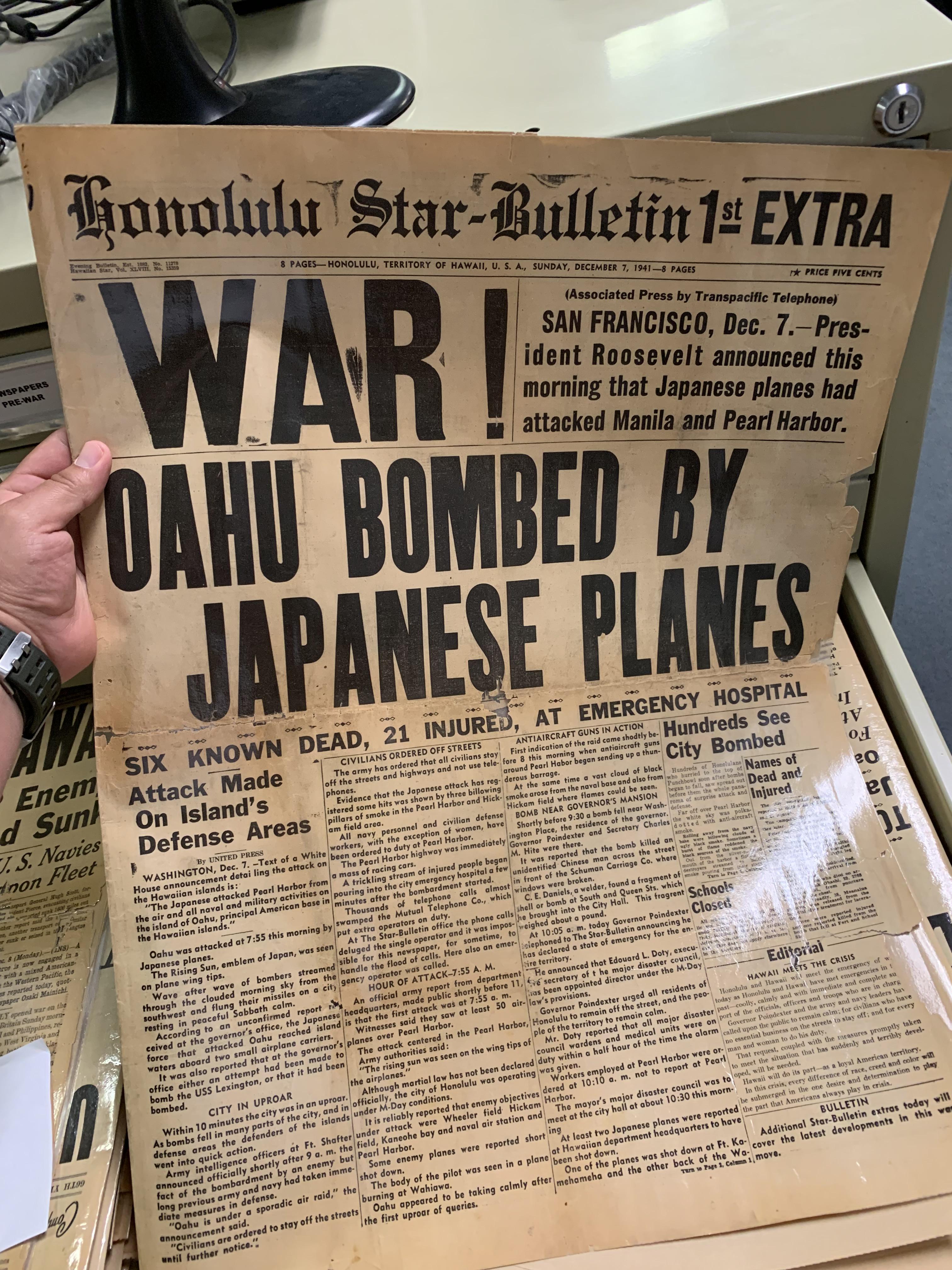 Original Newspaper clipping from the attack on Pearl Harbor. r/ww2