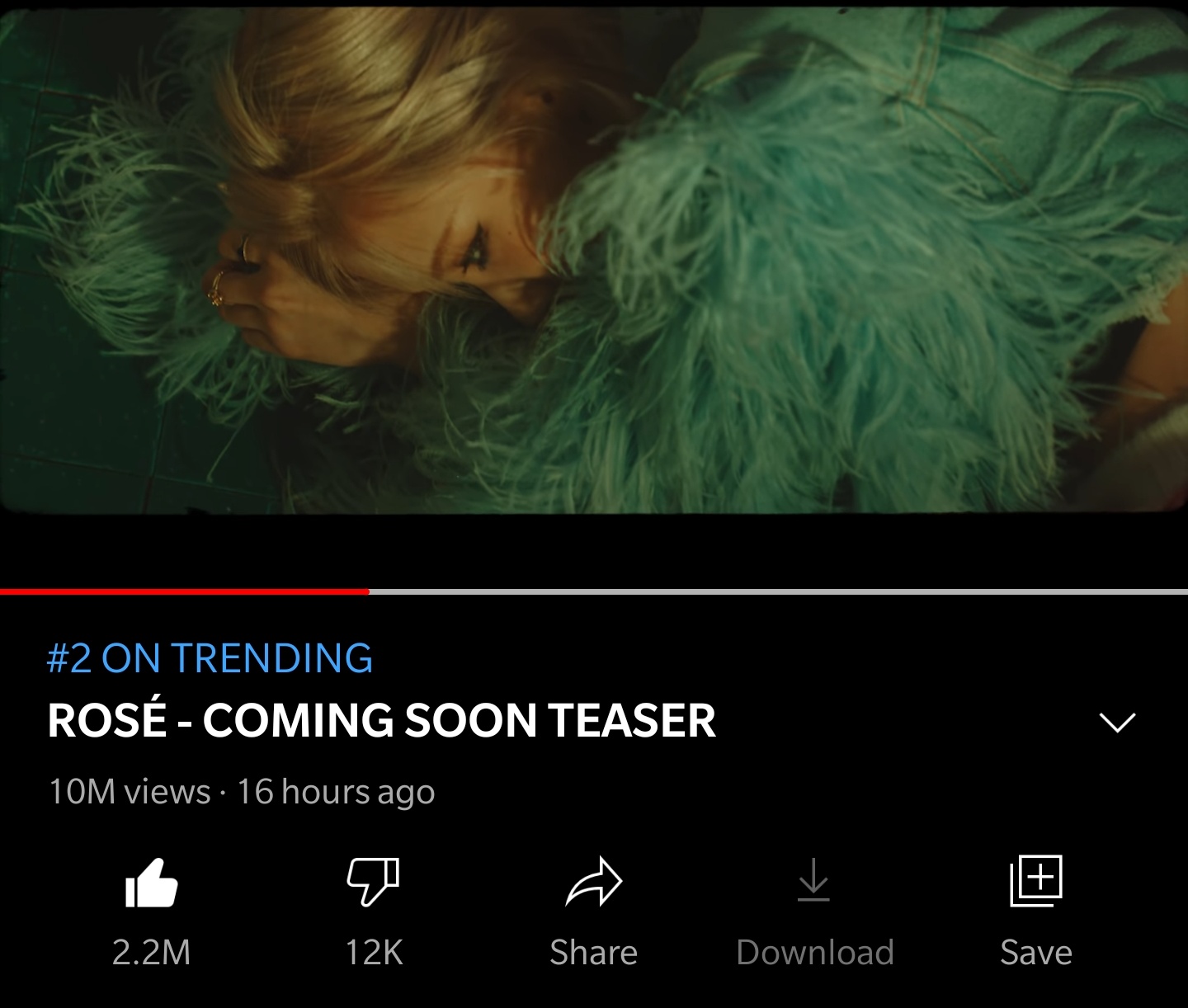 210126 ROSÉ COMING SOON TEASER hits 10 MILLION views on YouTube in