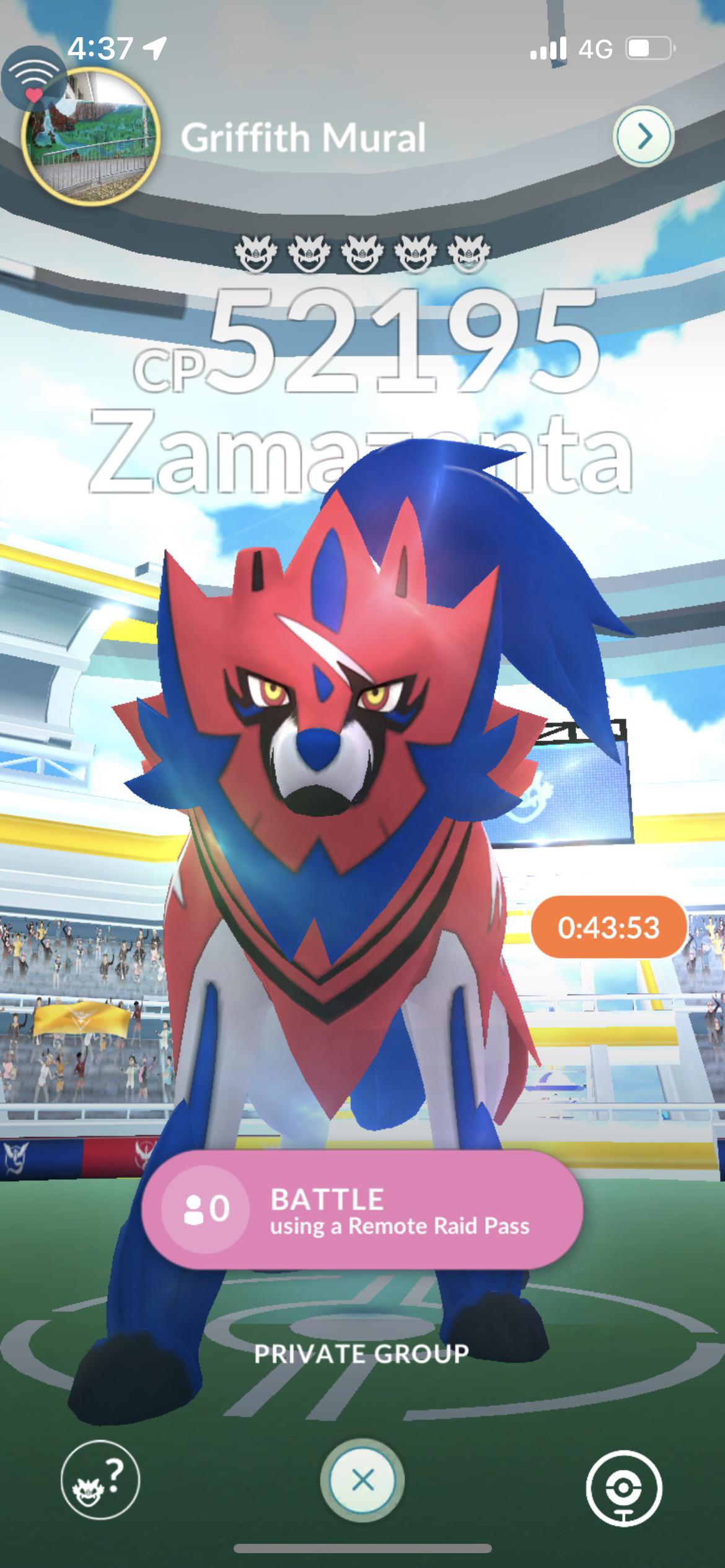Zamazenta raid Australia add me 7312 3248 5701 r/PokemonGoRaids