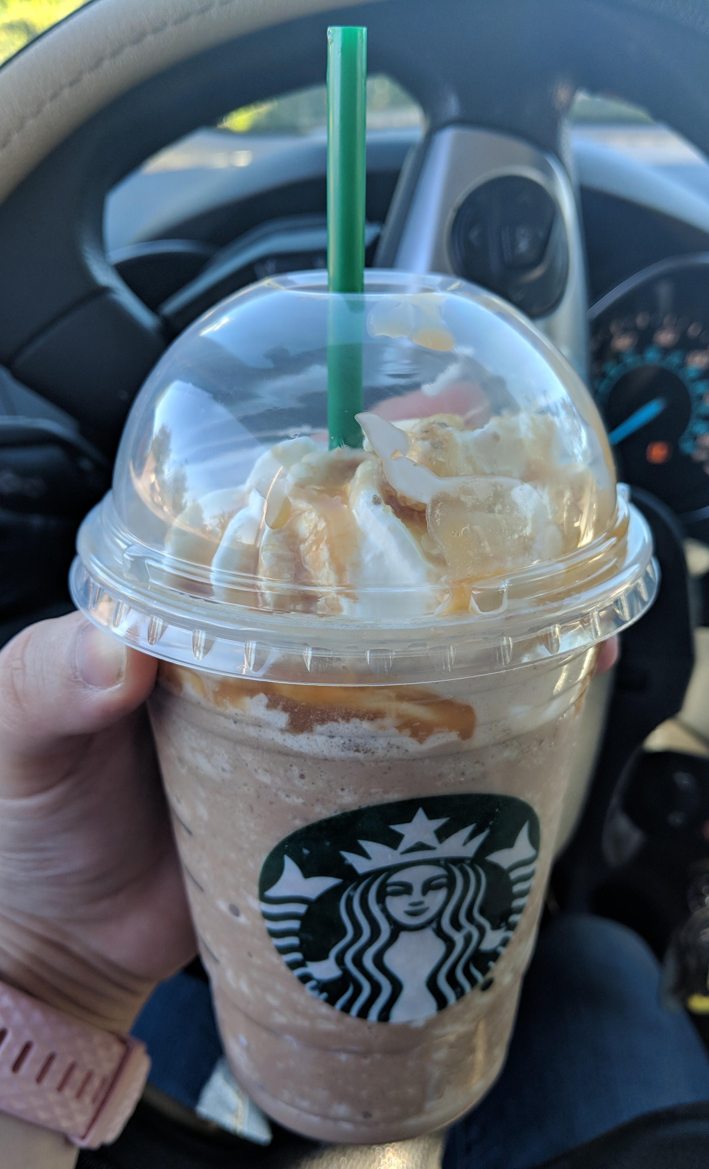 Today I had a Salted Caramel Mocha Frappuccino from Starbucks and felt