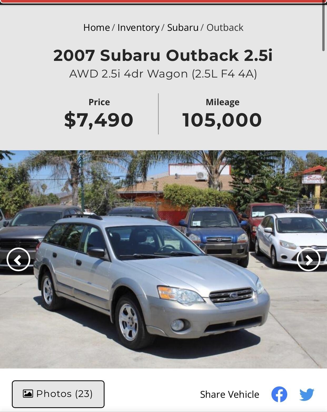 Is this 2007 Subaru Outback a good deal? And are these reliable and
