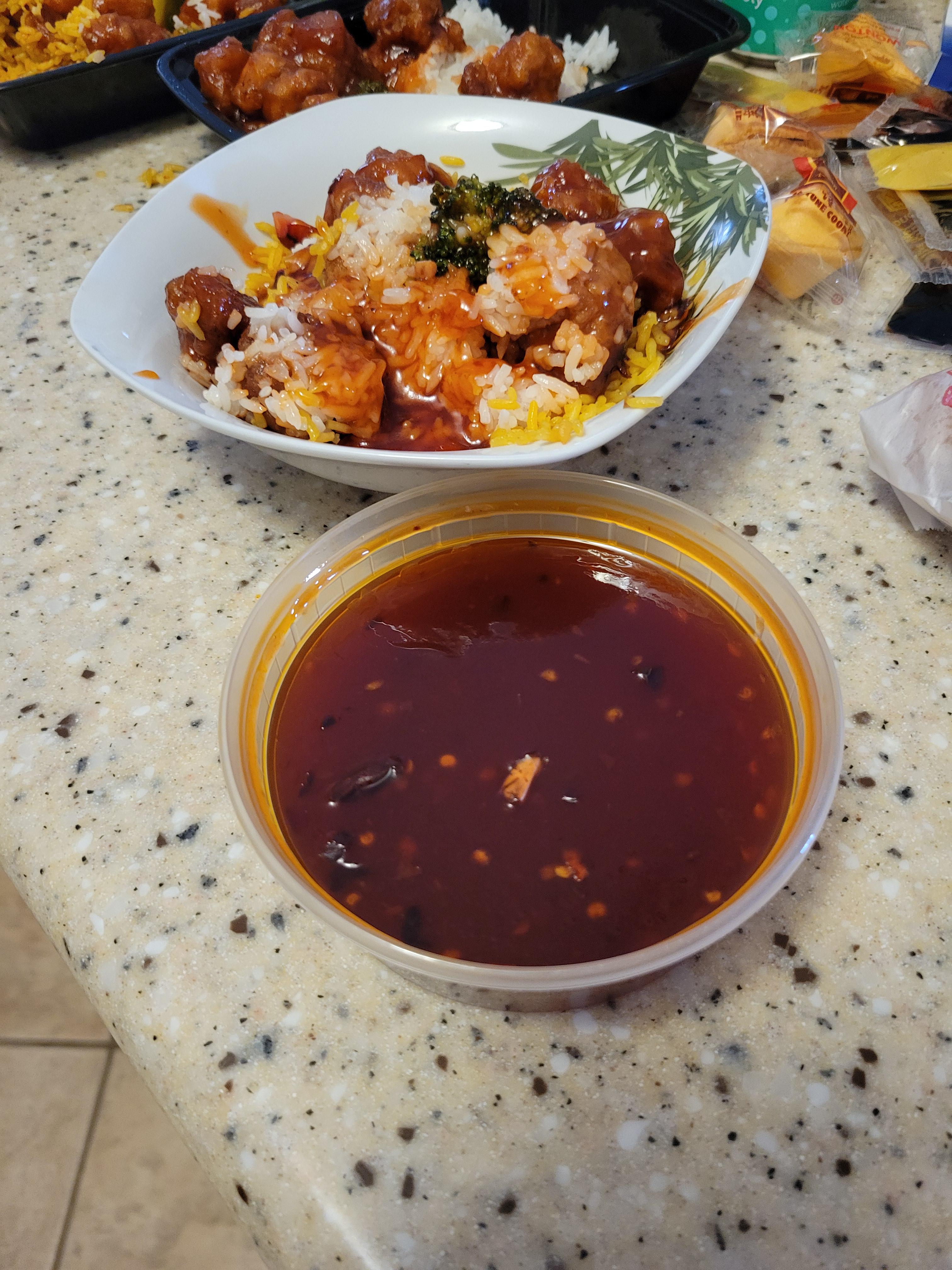 Asked for extra sauce, chinese restaurant delivered