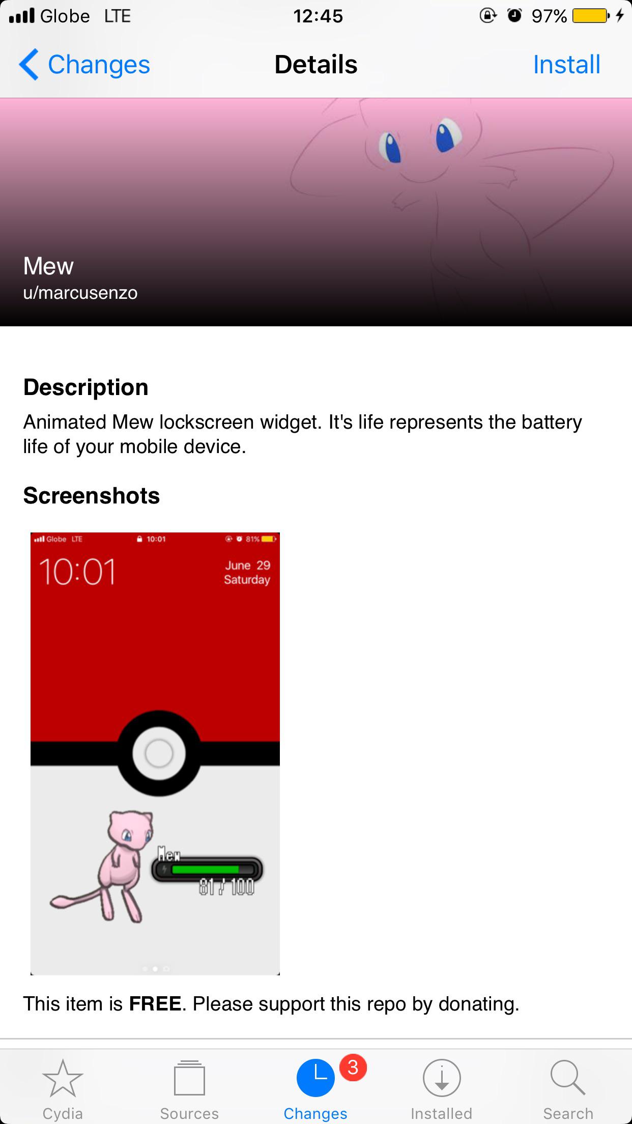 [Release] Mew Animated Lockscreen Battery Widget https//marcgrey