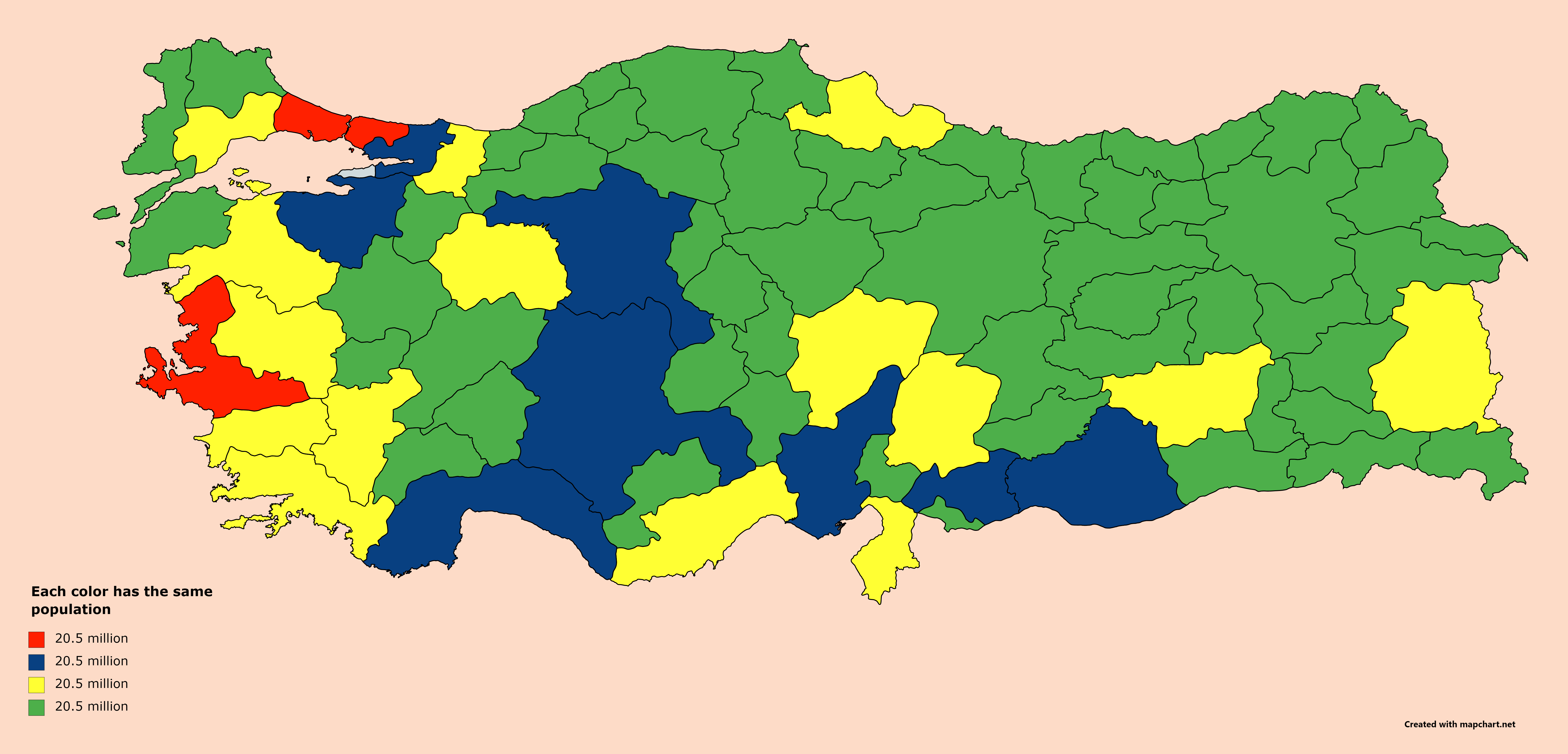 Turkey's population distribution map [OC] r/MapPorn
