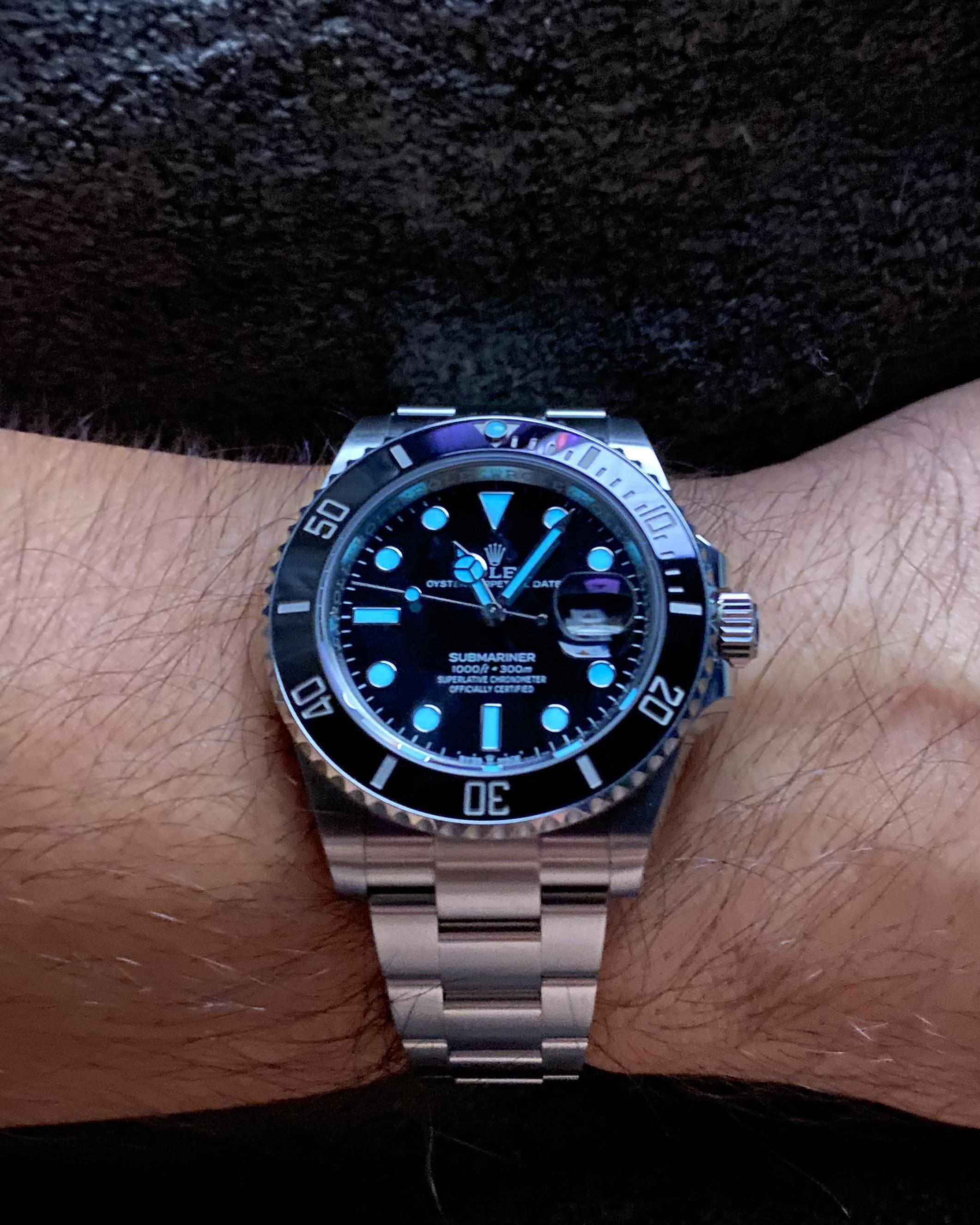 The childish obsession I have with my glow in the dark watch. r/rolex