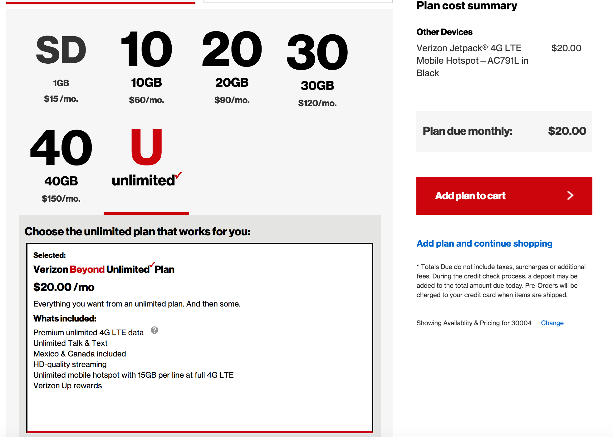 Verizon beyond unlimited plan for 20? verizon
