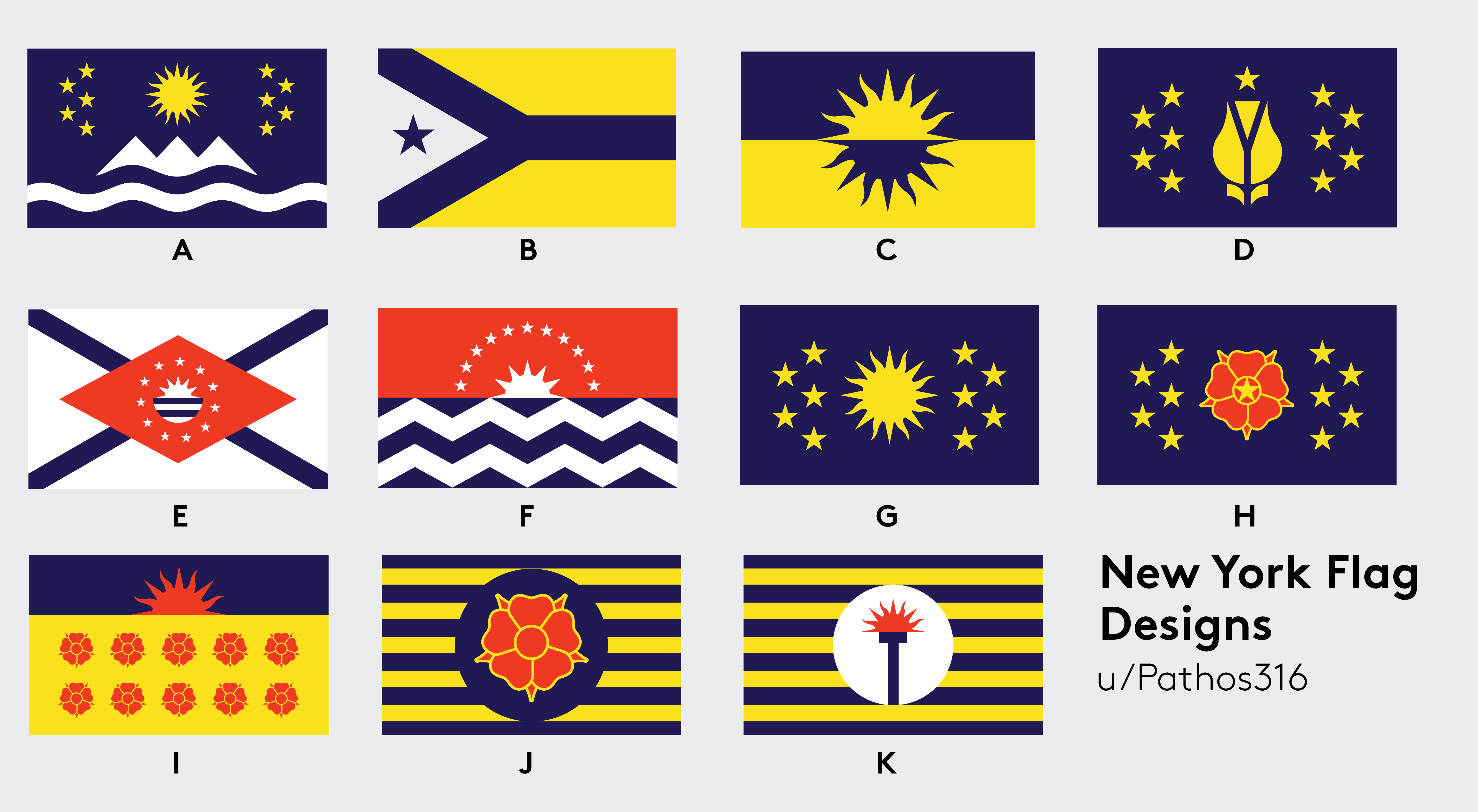 I Redesigned New York State's Flag 11 Times Which is your favorite