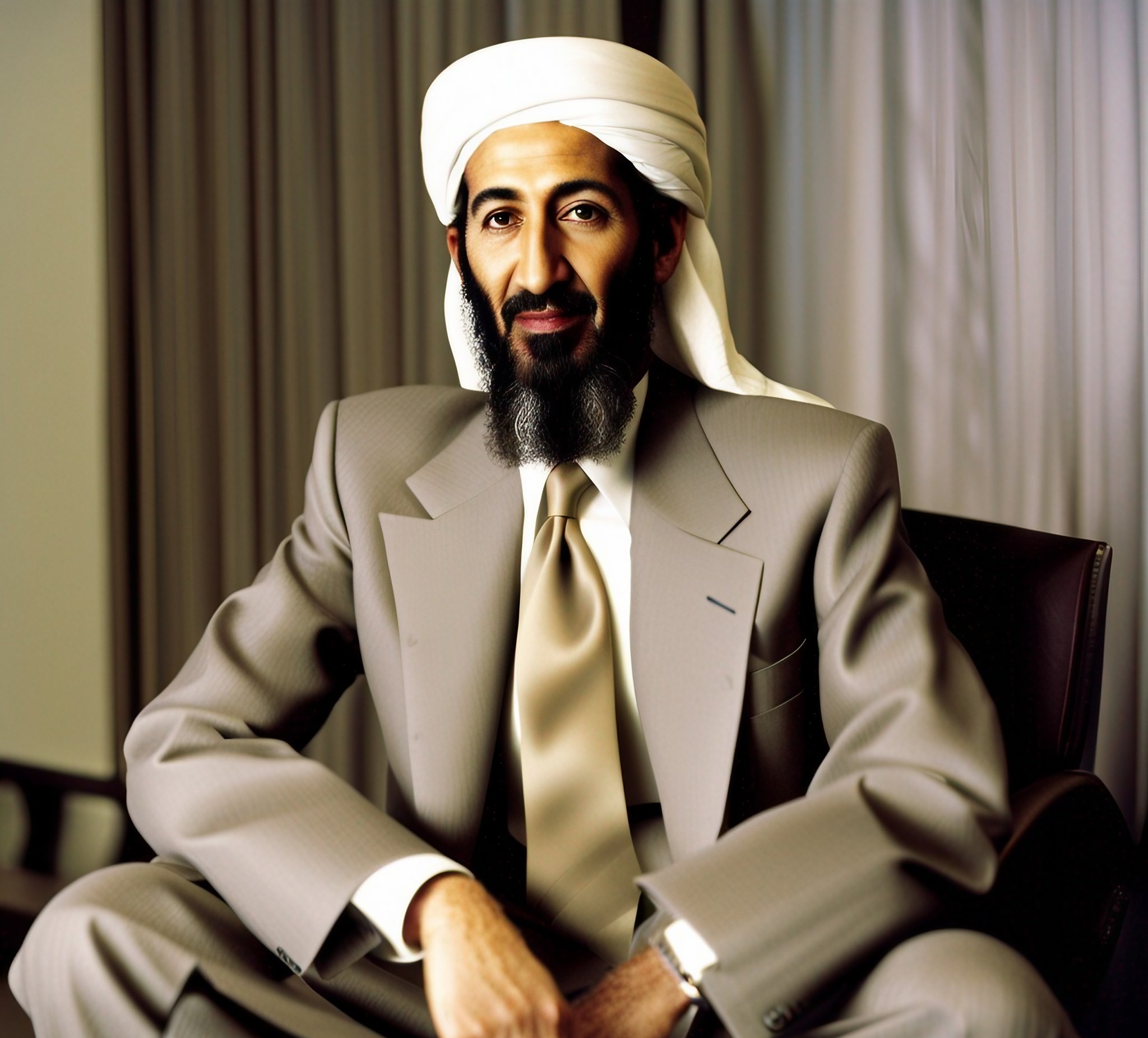 Osama bin Laden follows his father's footsteps, living his life as a wealthy construction