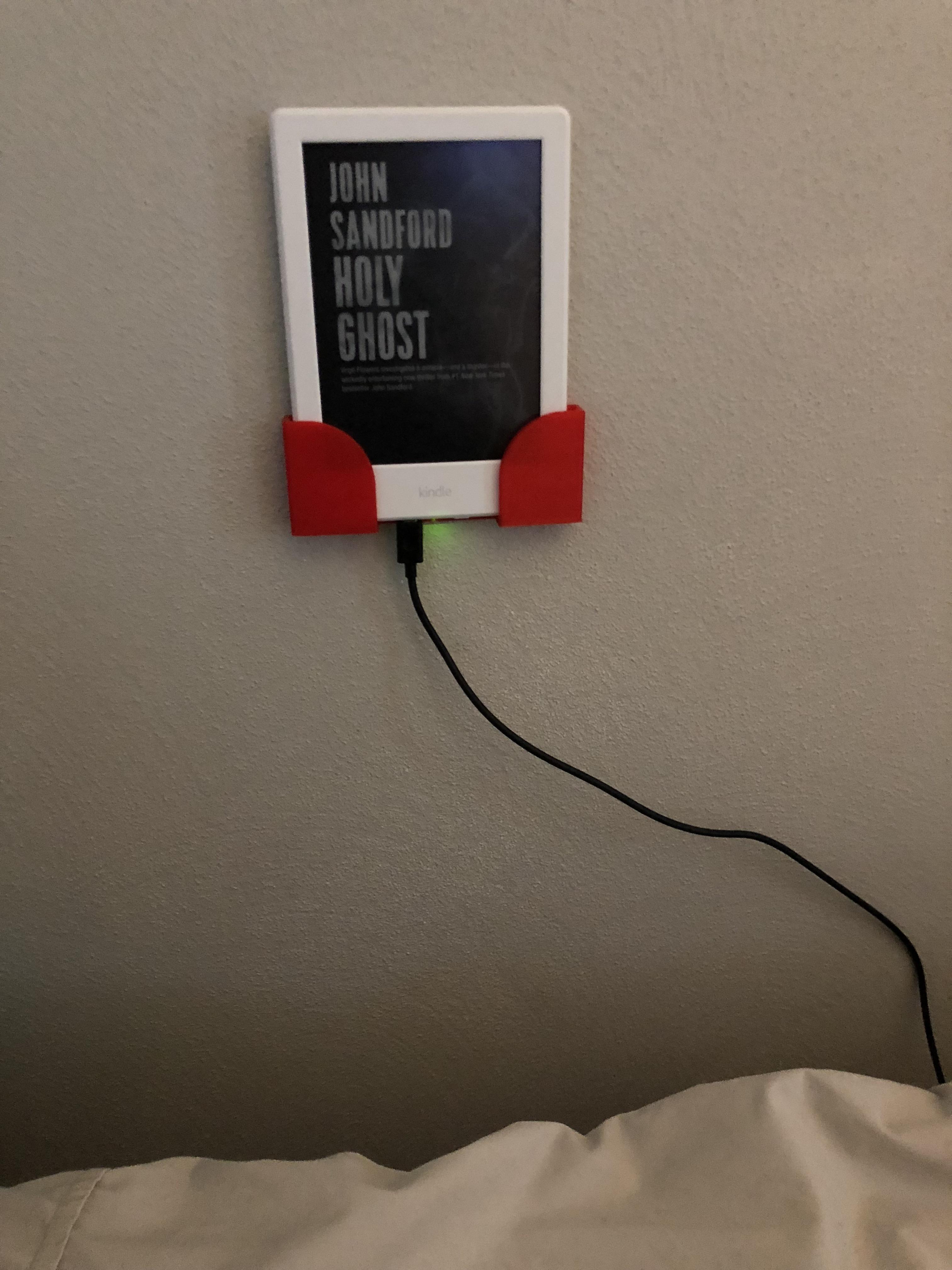 I mainly read my Kindle in bed so I printed something out to keep it on