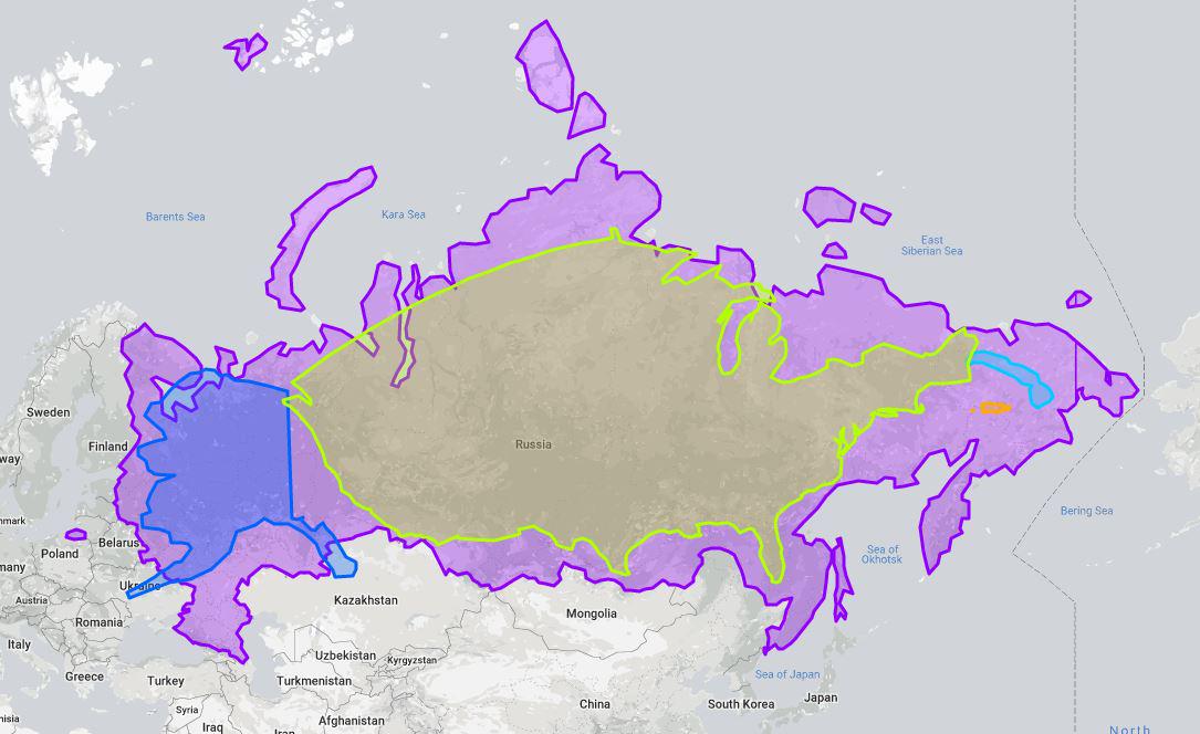 Size of the United States compared to Russia r/MapPorn