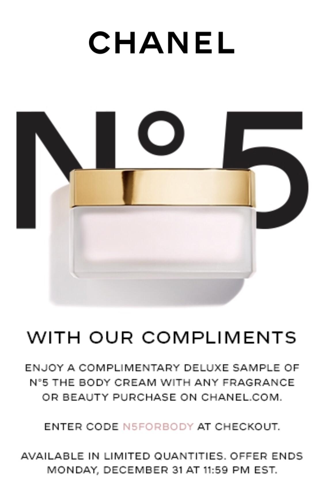 No.5 Body Cream Deluxe Sample r/MUAontheCheap