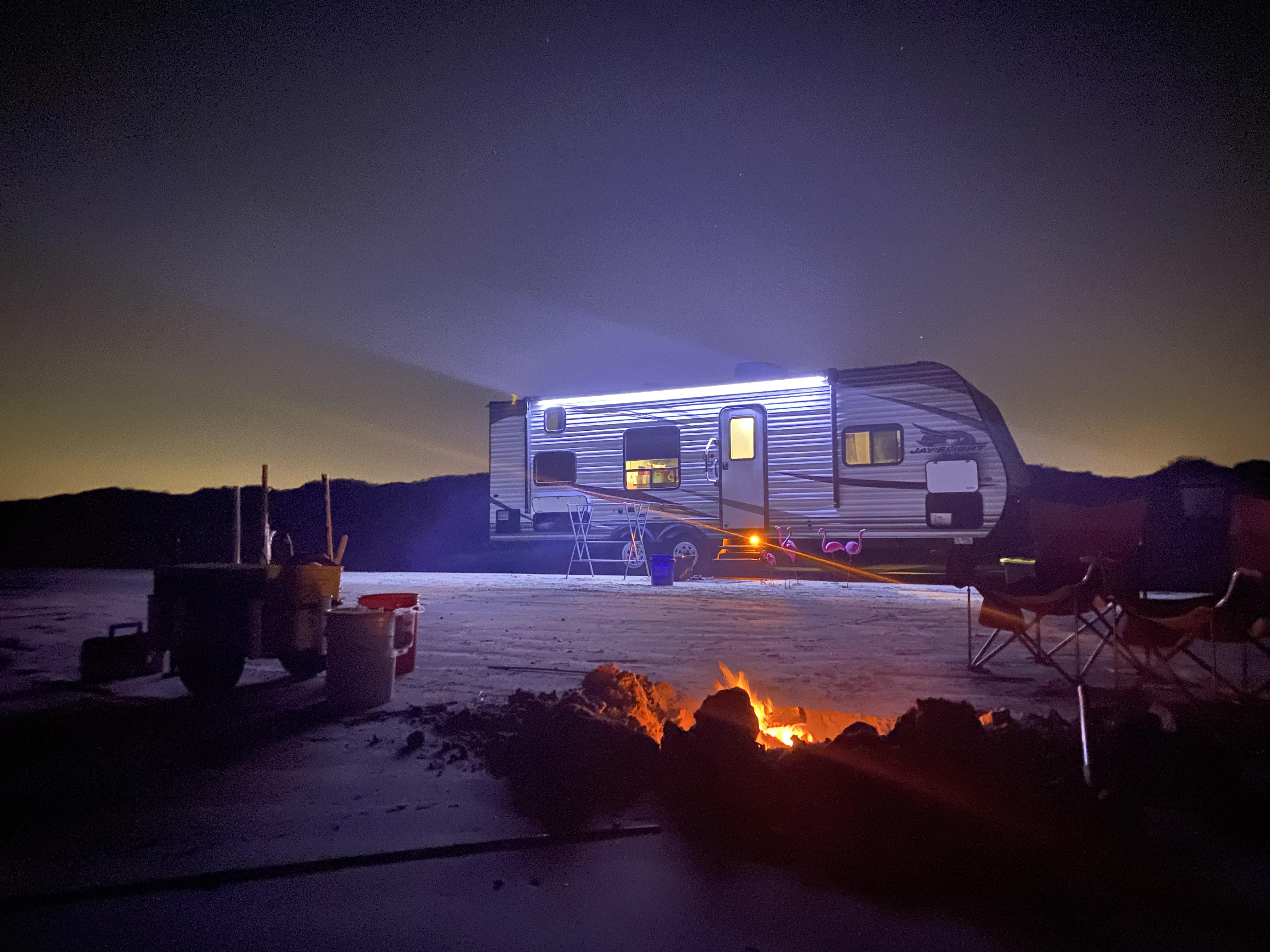 Beach Camping in Port Aransas, TX. Lucky evening shot. RVLiving