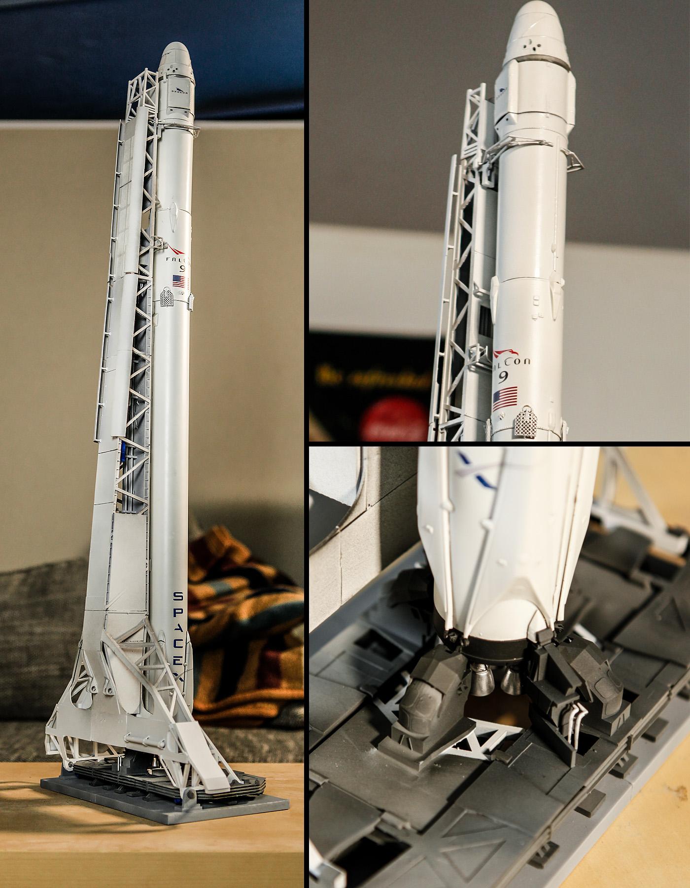 Falcon 9/Dragon on TEL at 39A 1/72 model finished ) r/SpaceXLounge