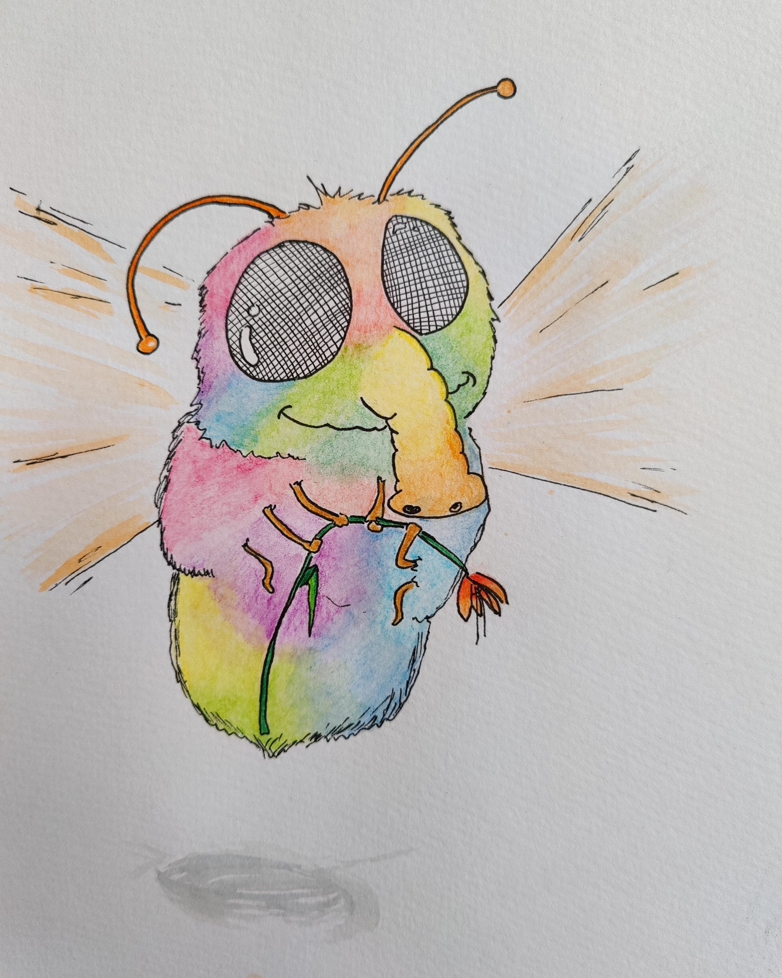 Ink + watercolor pencils r/drawing