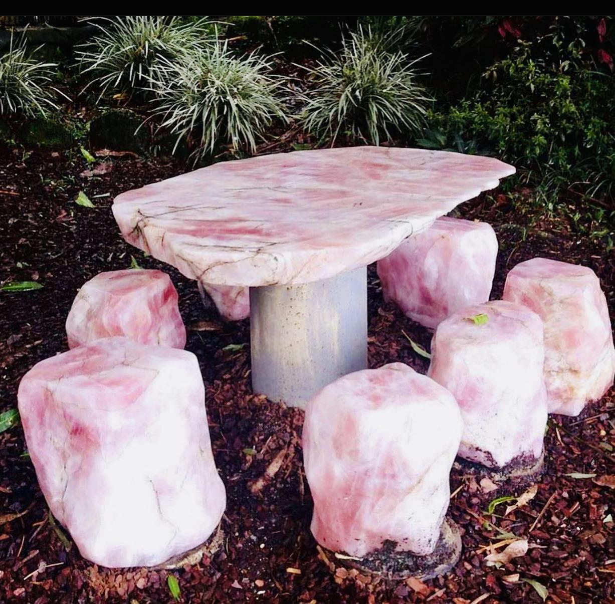 The ultimate outdoor furniture..made out of rose quartz. I wouldn’t