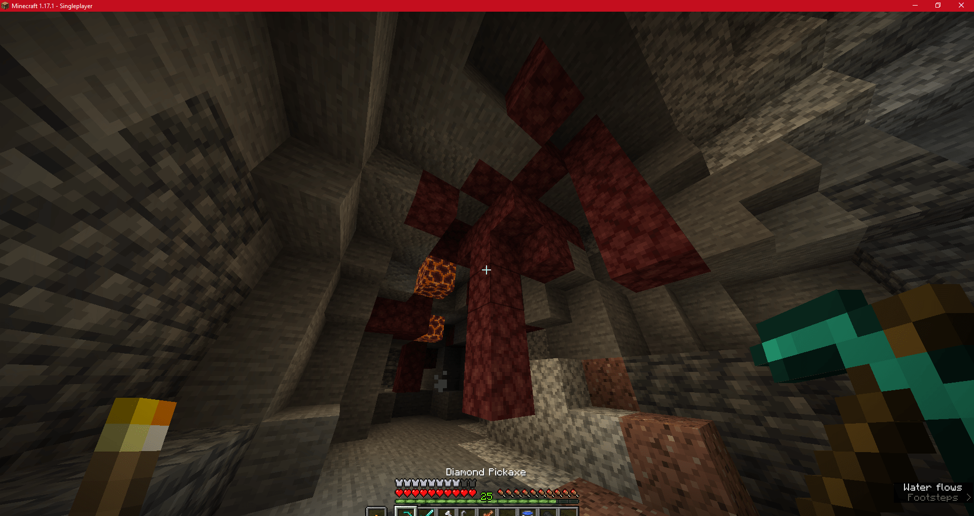 Ruined portal generated underground and above the cave I was in and