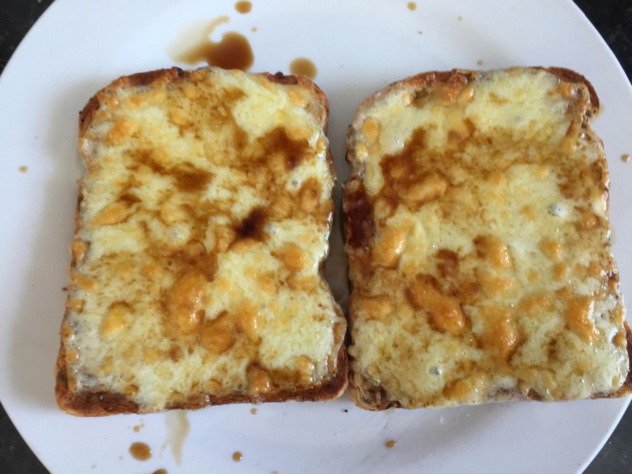 Another classic cheese on toast. Multigrain bread, Lurpak salted butter, Cathedral City Mature