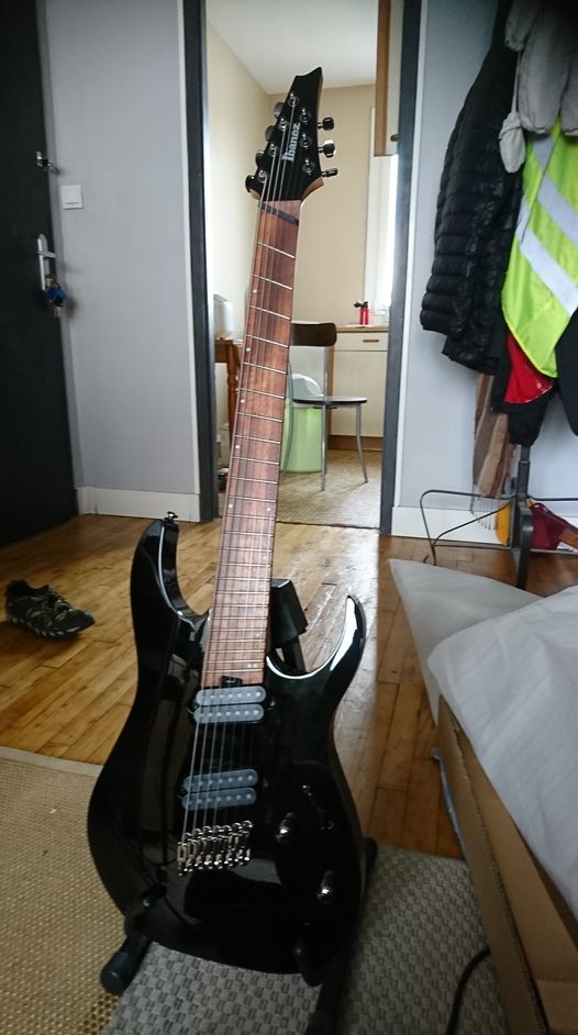 Ma guitare principale en ce moment, Ibanez RGMS 7. Ma première 7 corde